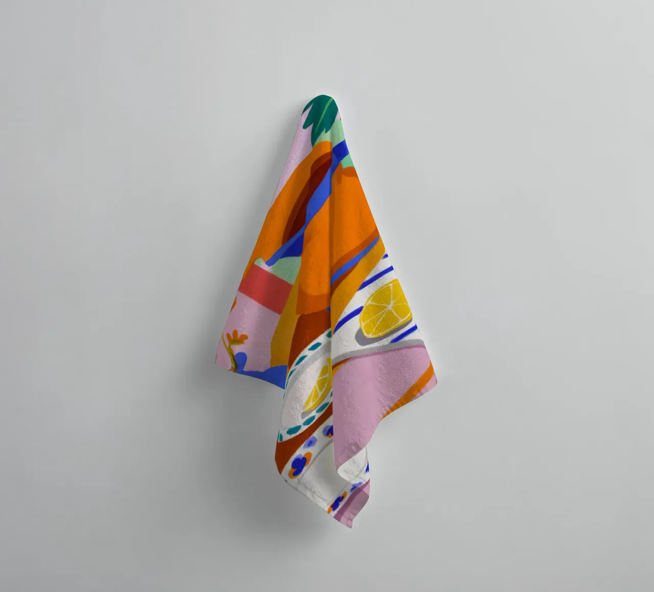 Orange Pitcher Lemons towel by Haven Mirage