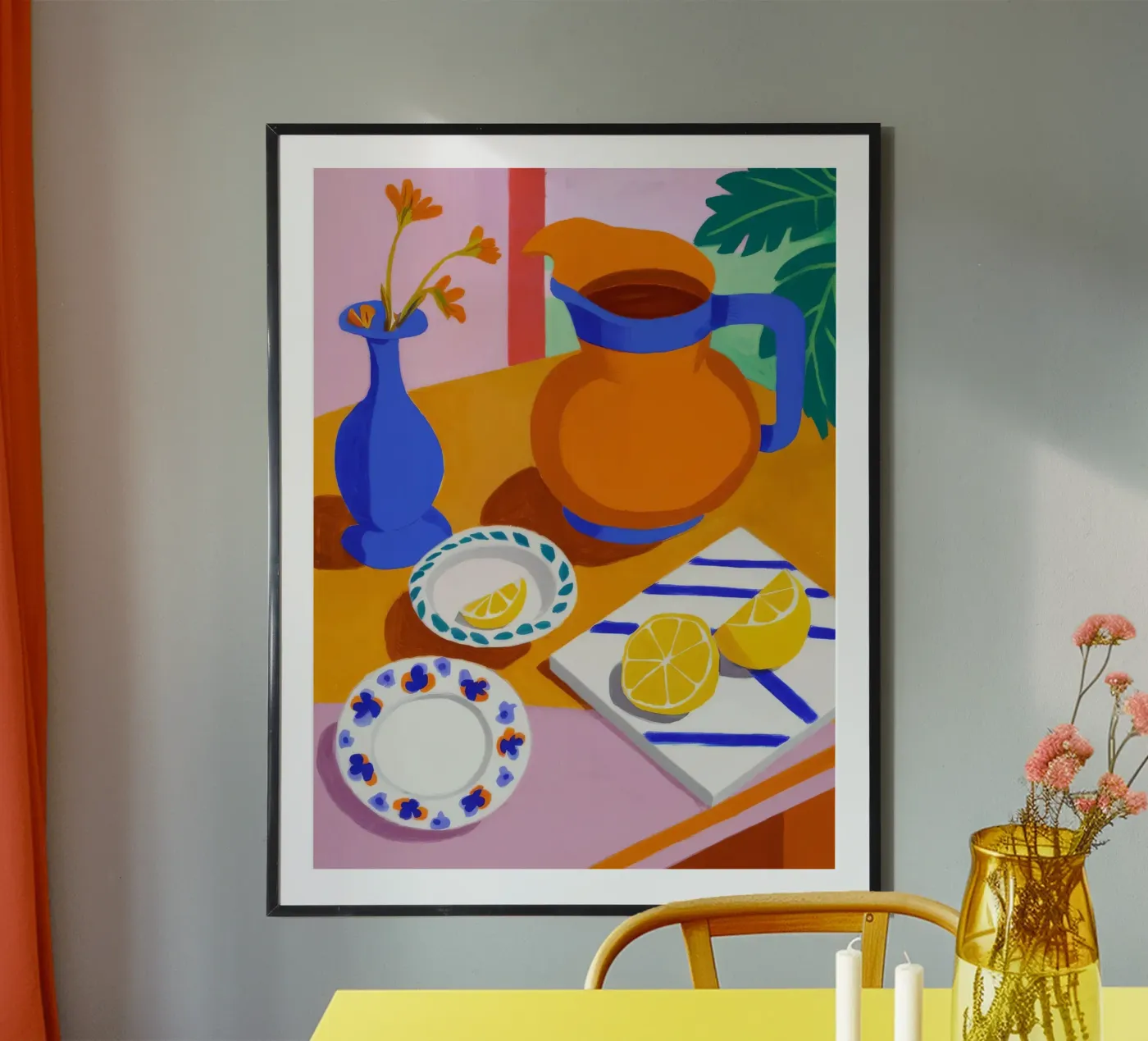 Orange Pitcher Lemons poster by Haven Mirage