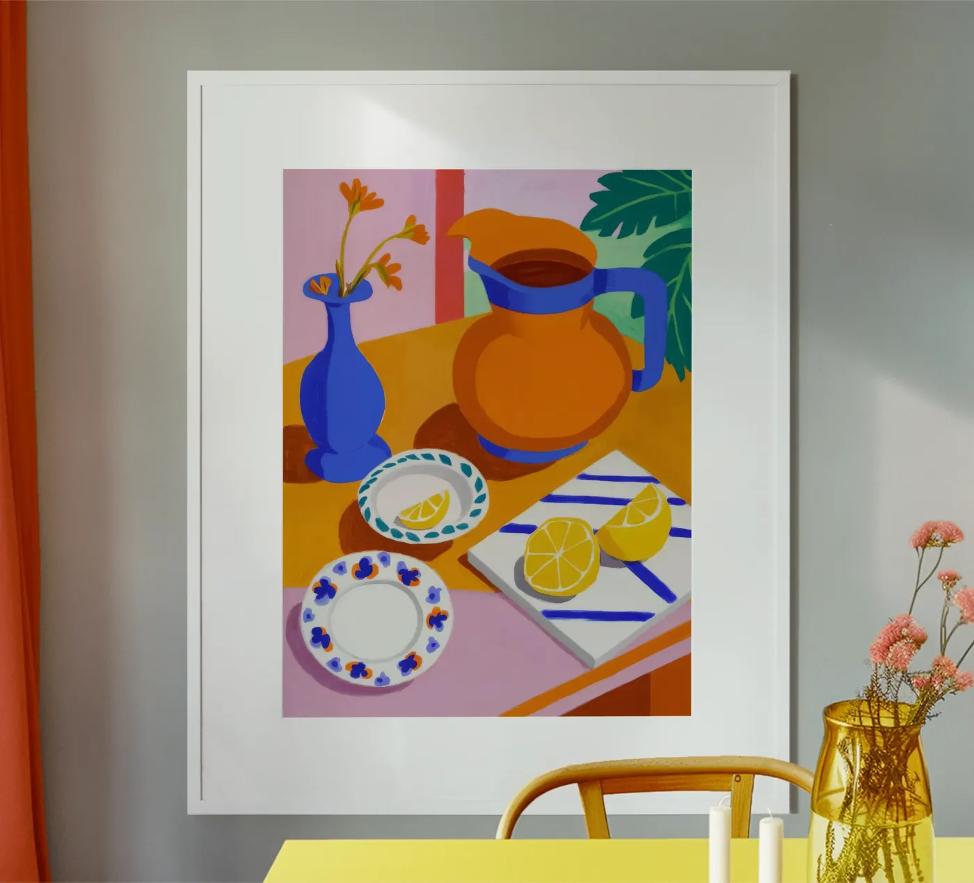 Orange Pitcher Lemons poster by Haven Mirage