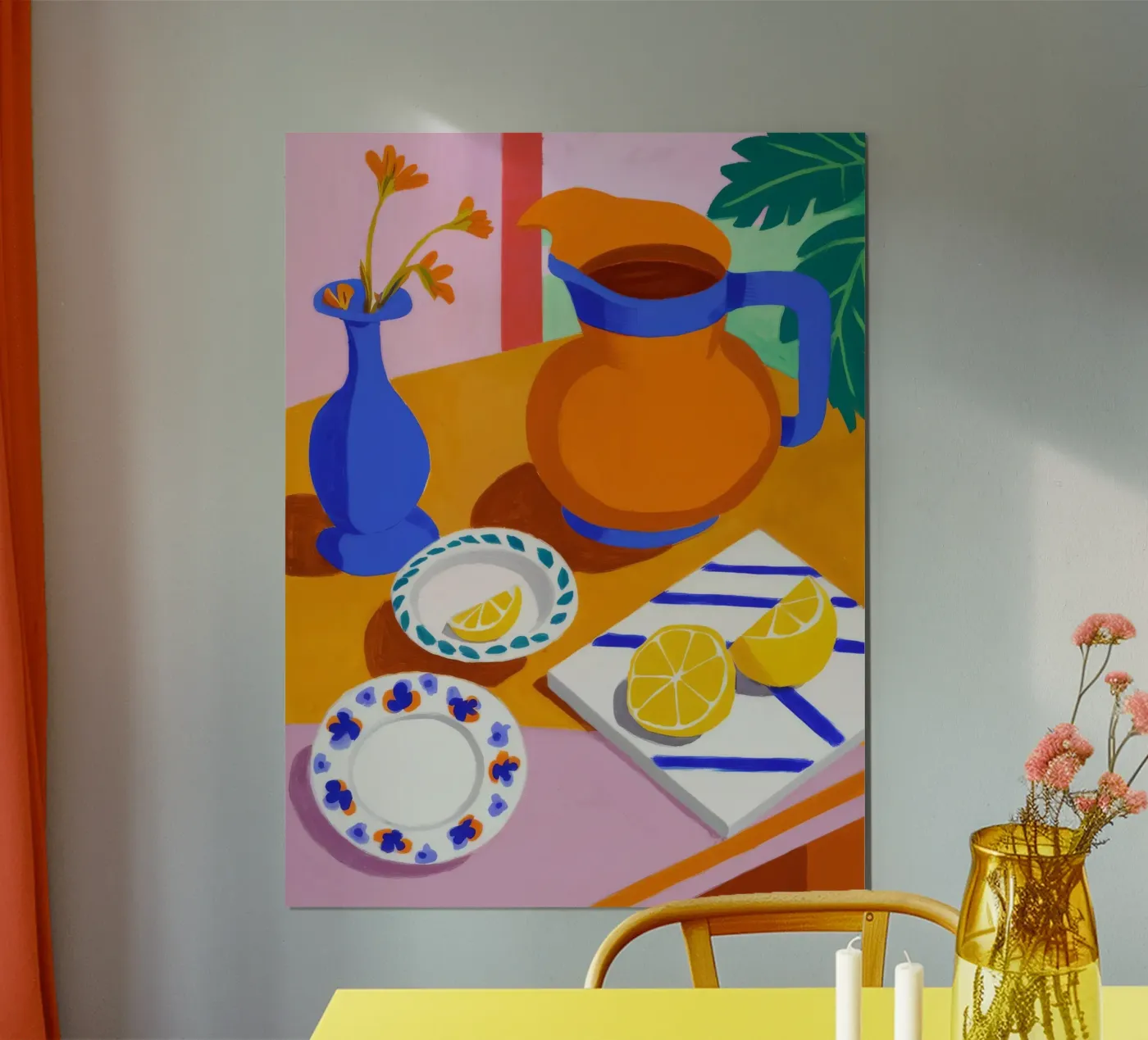 Orange Pitcher Lemons poster by Haven Mirage
