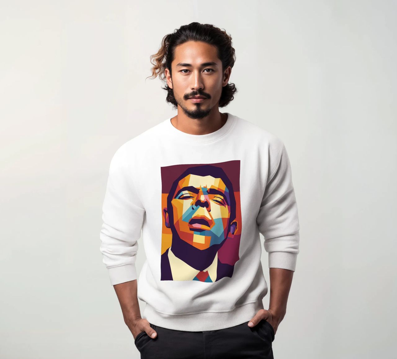 rowan atkinson retro pop art wpap felpa da aiswa
