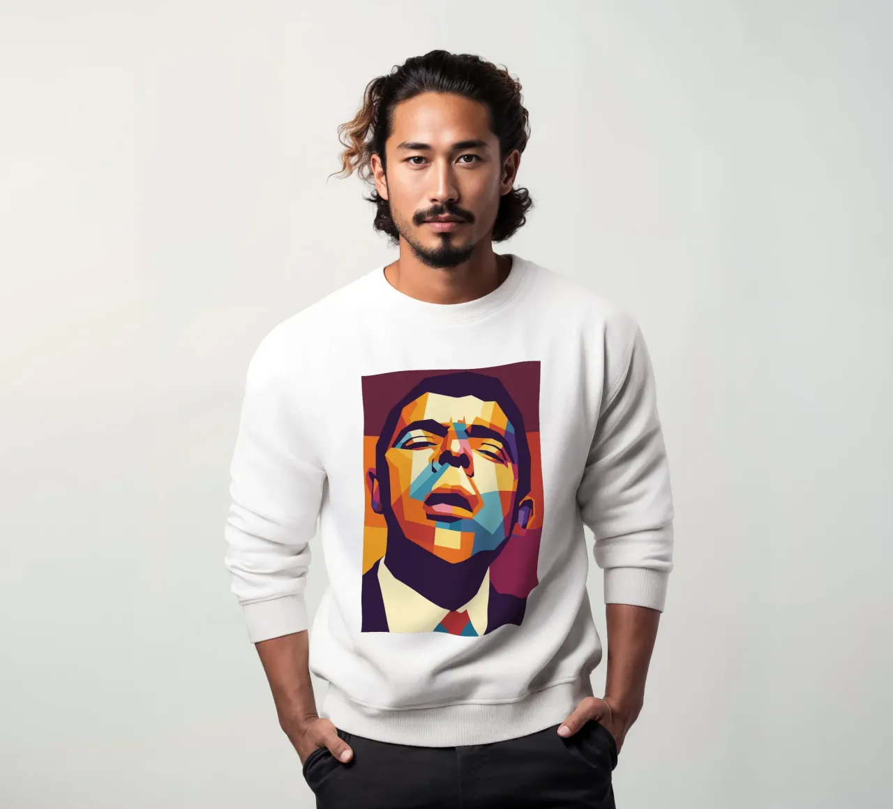 rowan atkinson retro pop art wpap sweatshirt by aiswa