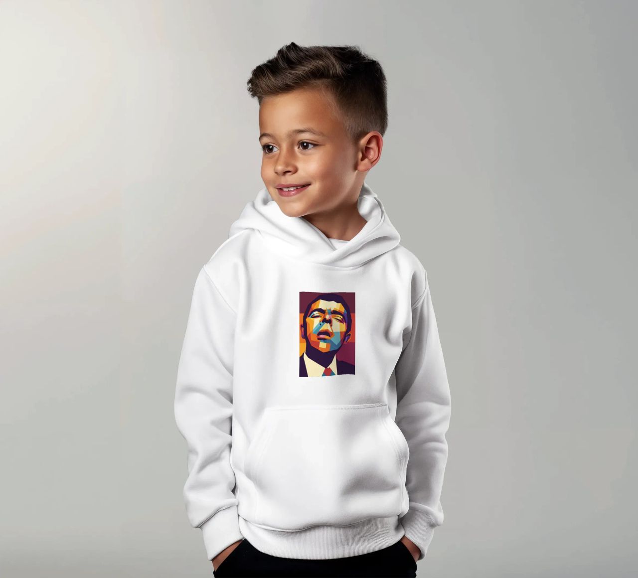 rowan atkinson retro pop art wpap felpa bambino con cappuccio da aiswa