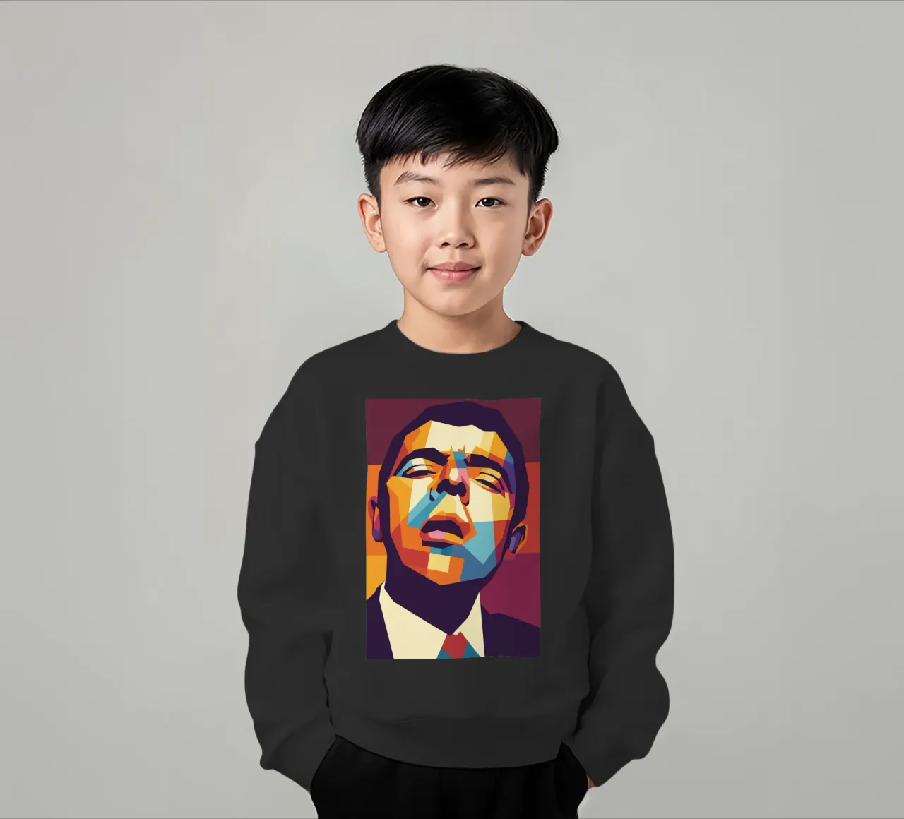 rowan atkinson retro pop art wpap felpa bambino da aiswa