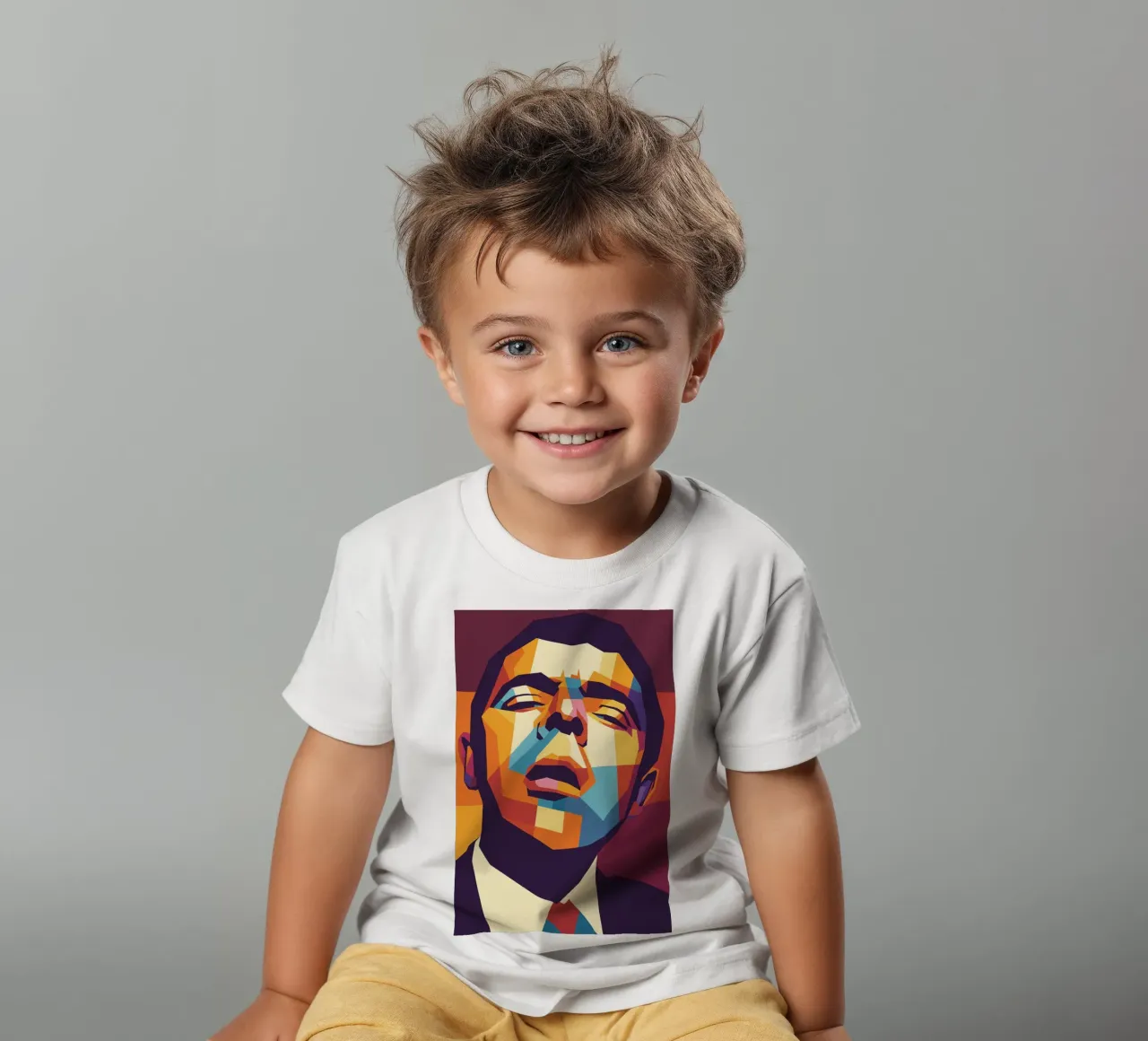 rowan atkinson retro pop art wpap t-shirt bambini da aiswa