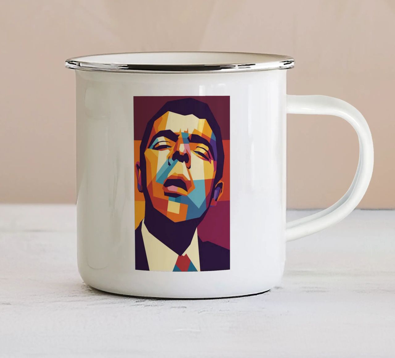 rowan atkinson retro pop art wpap tazza in smalto da aiswa