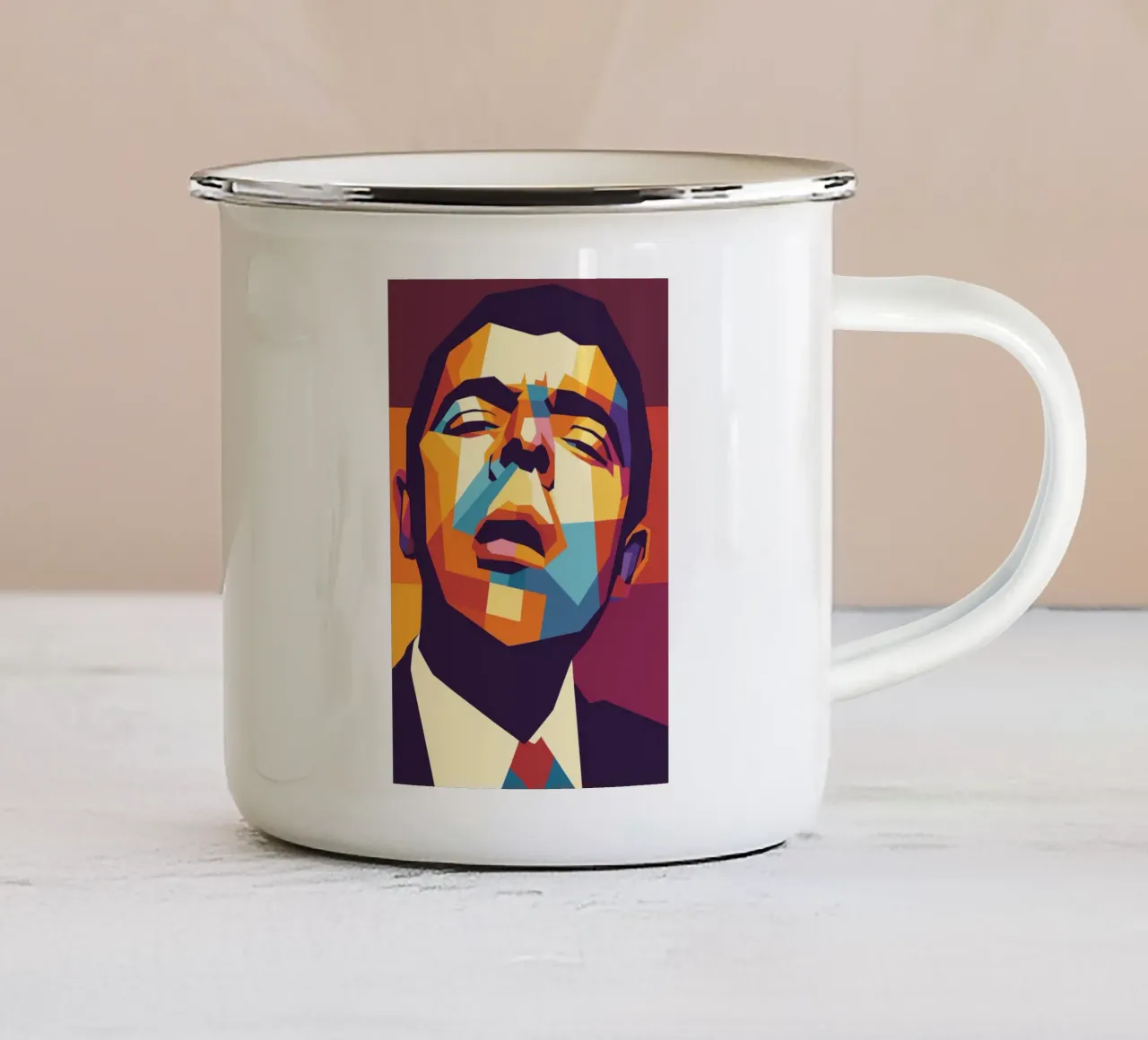 rowan atkinson retro pop kunst wpap Emaille Tasse von aiswa