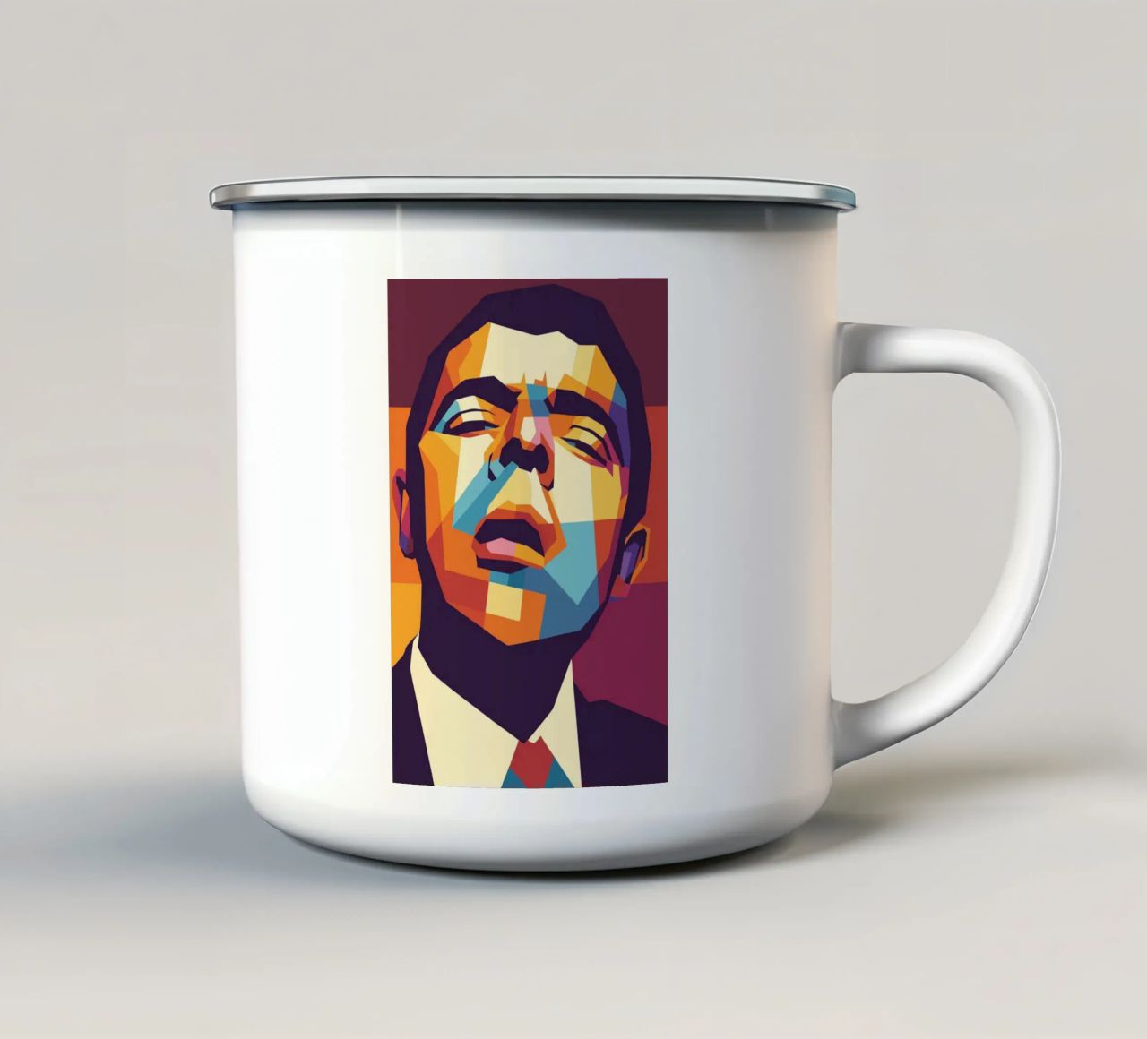 rowan atkinson retro pop art wpap tazza in smalto da aiswa