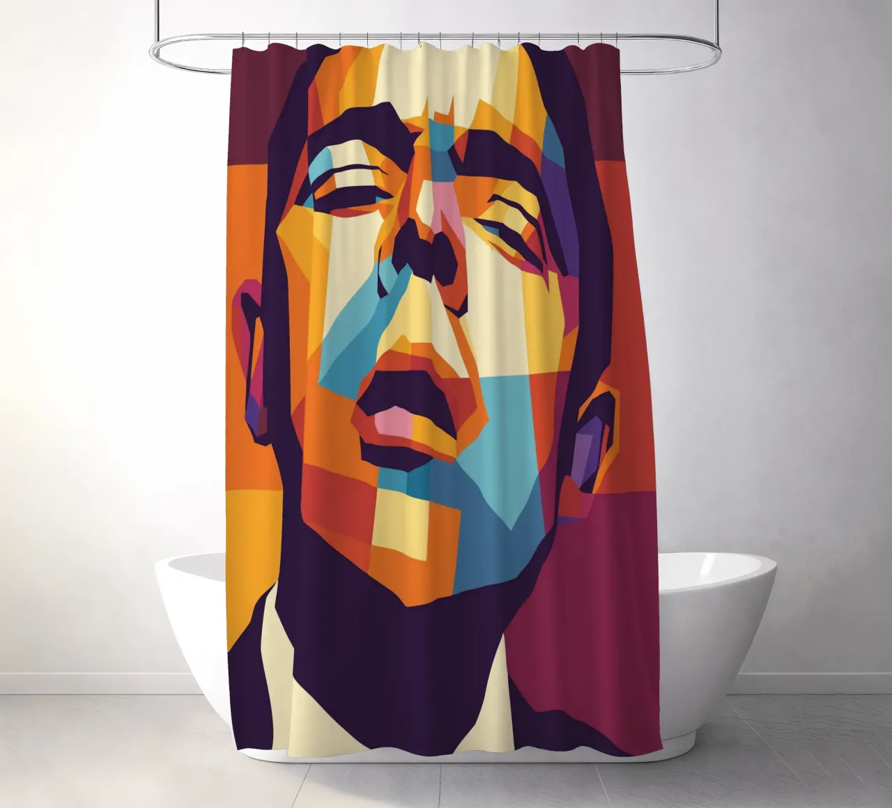 rowan atkinson retro pop art wpap tenda da doccia da aiswa