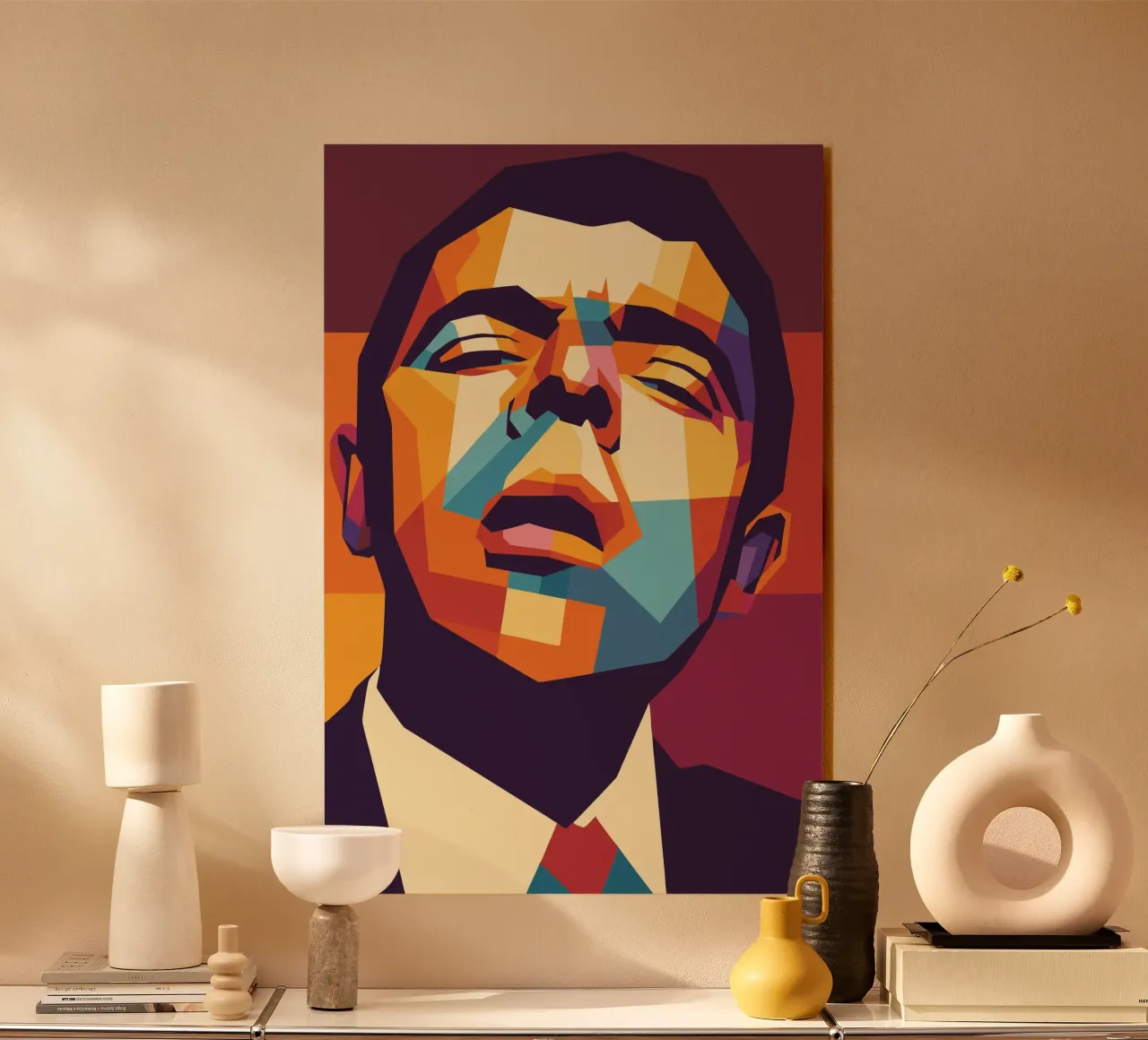 rowan atkinson retro pop-art wpap acryl van aiswa