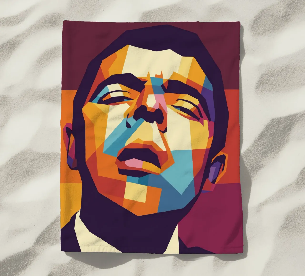 rowan atkinson retro pop-art wpap strandhanddoek van aiswa