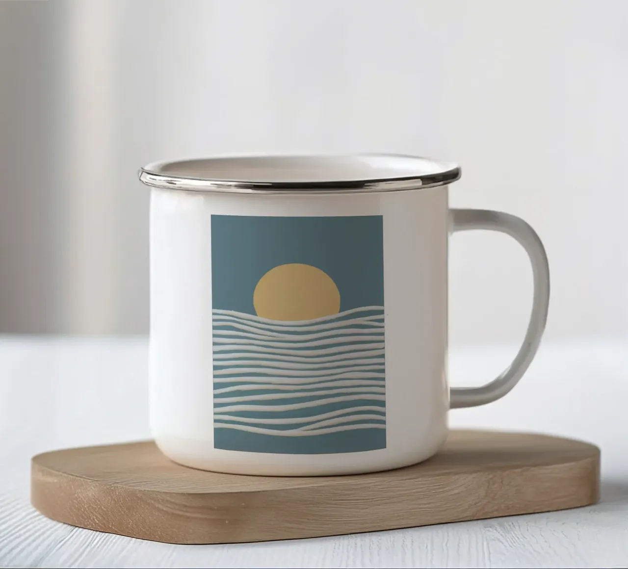 Golden Wave Cadence enamel mug by Stone Patina