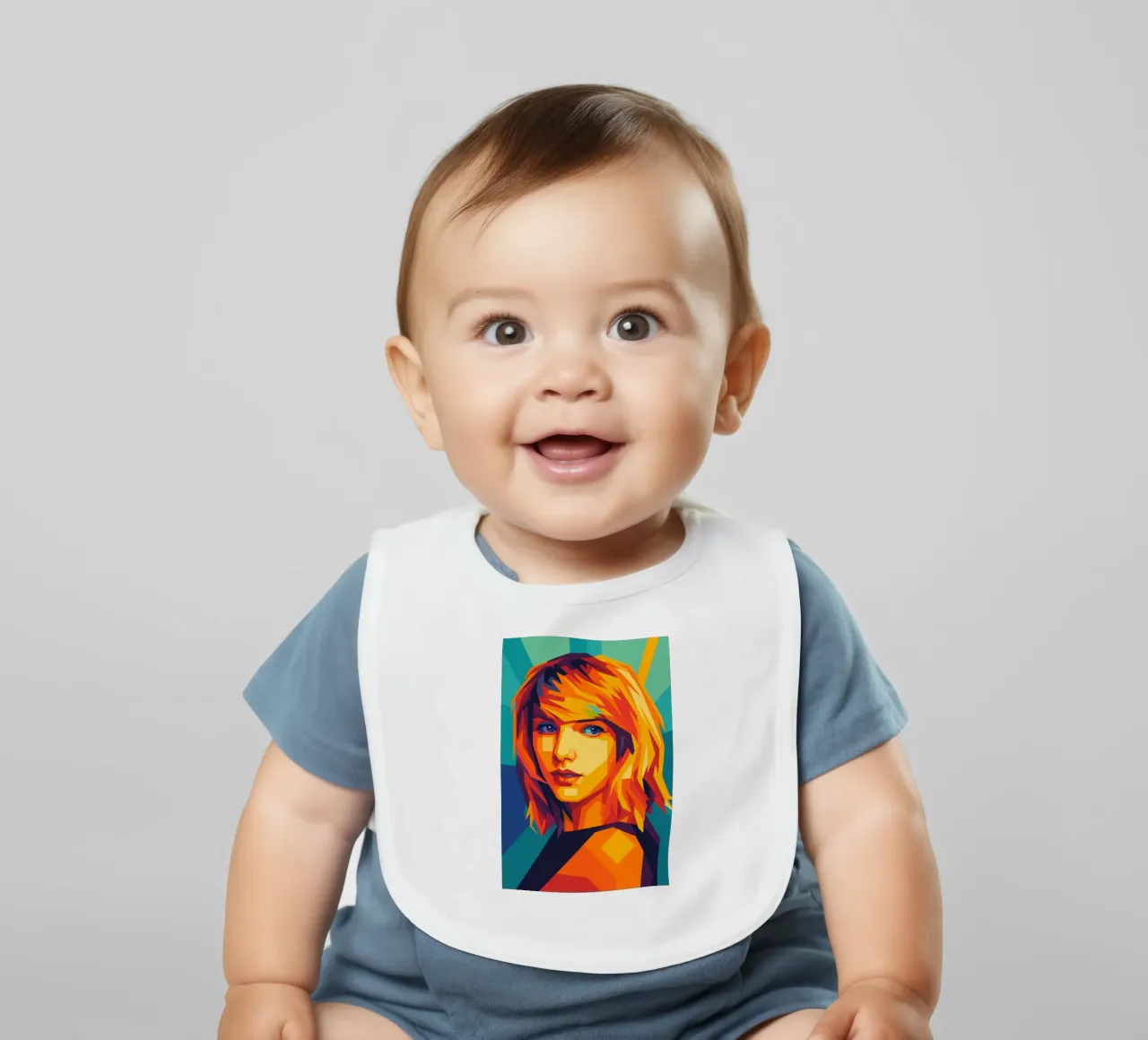 swift retro pop art wpap baby bib by aiswa