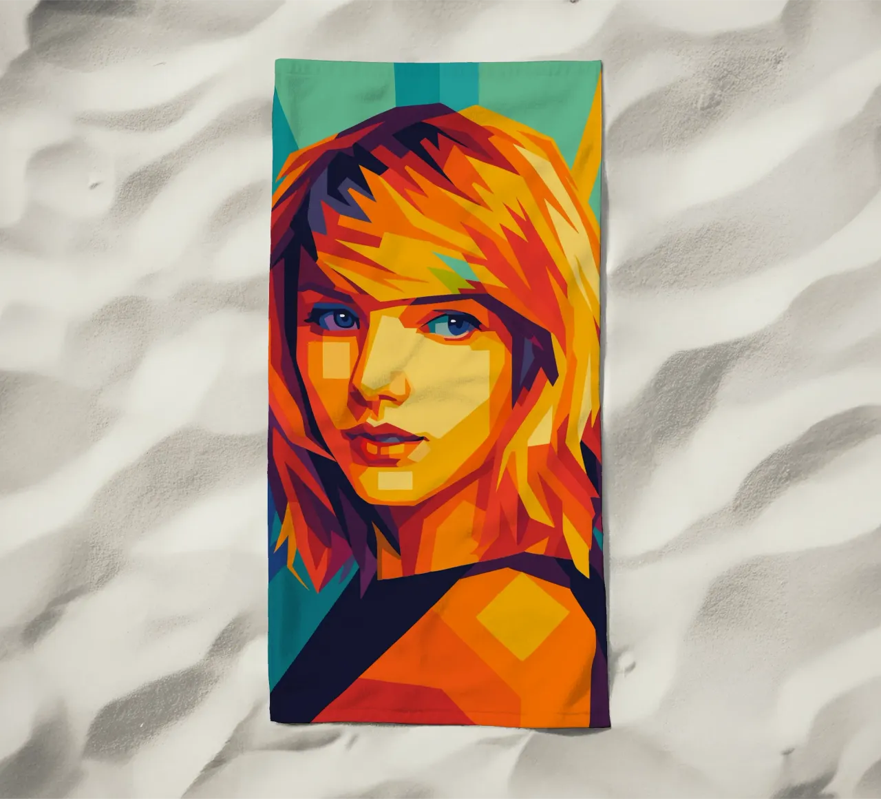 Mauersegler retro pop art wpap Strandtuch von aiswa