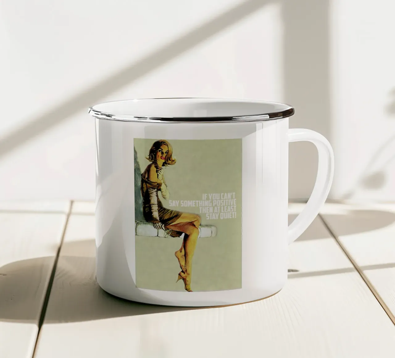 If You Can't Say Something tazza in smalto da Gallery Print and Art Limited