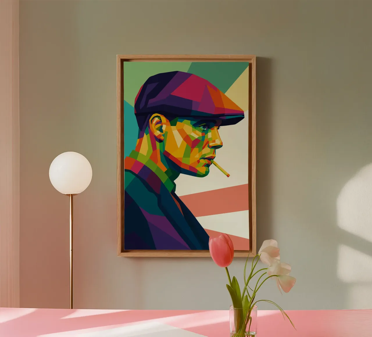 thomas shelby retro pop art wpap tela con Cornice a cassetta da aiswa