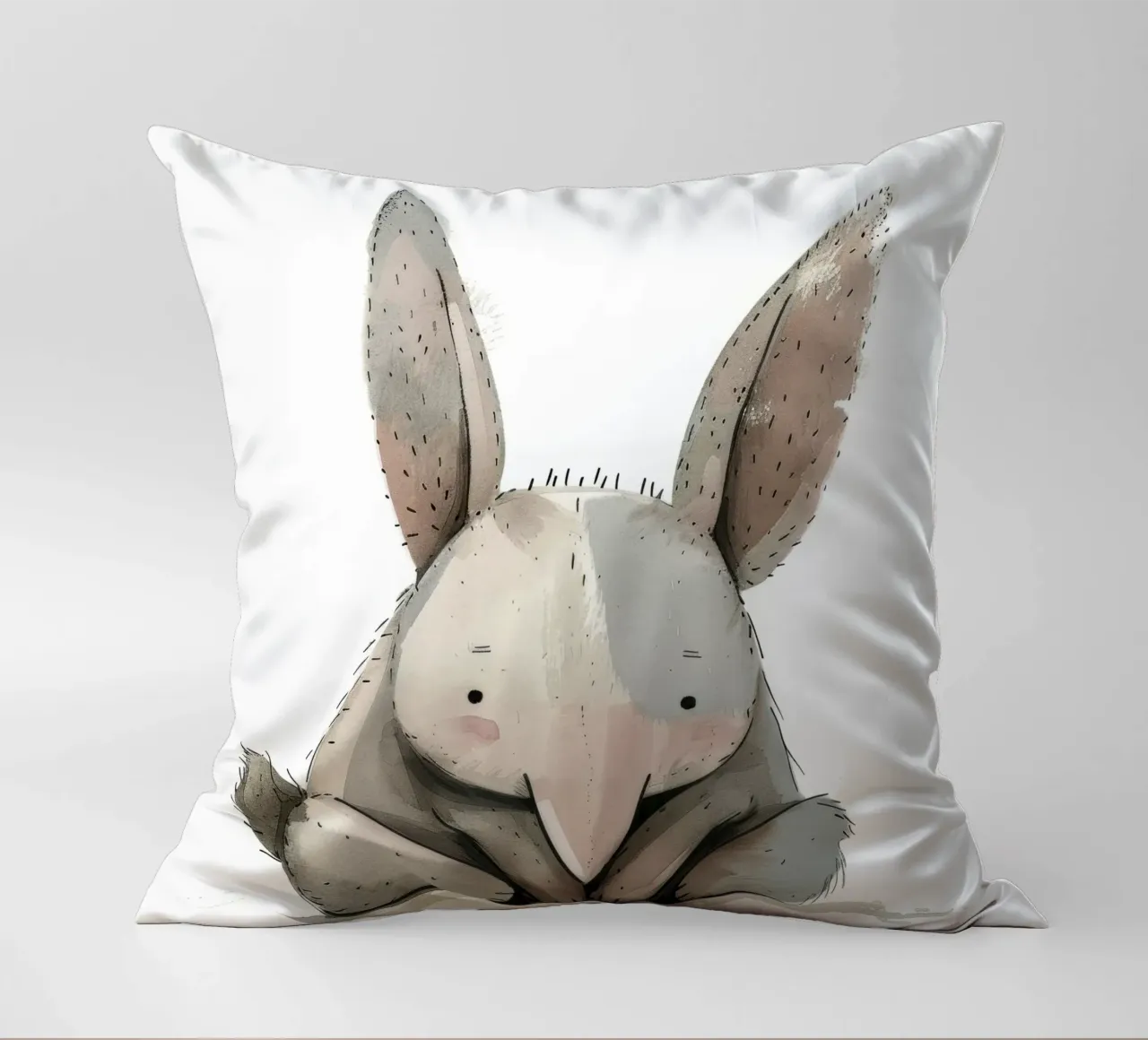 Illustrazione stilizzata di un coniglio seduto cuscino da DesignDoodle