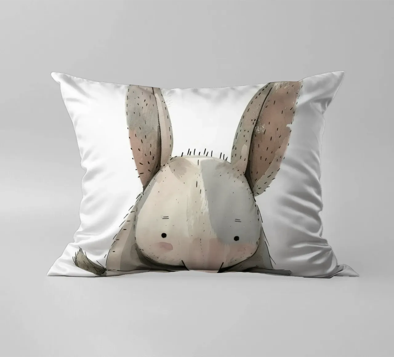 Illustrazione stilizzata di un coniglio seduto cuscino da DesignDoodle