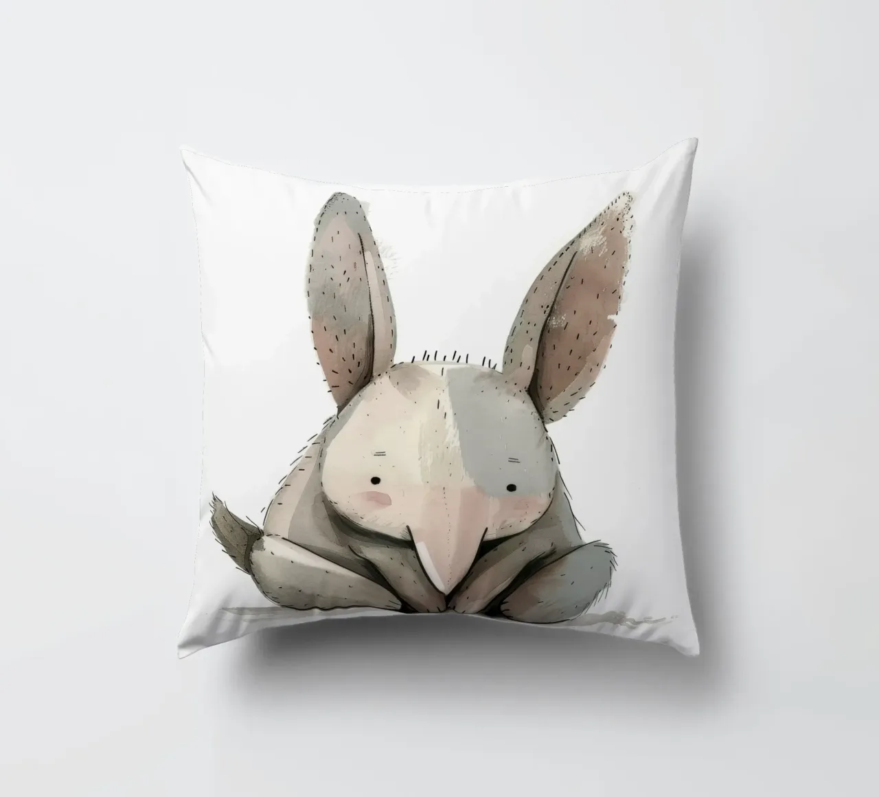Illustrazione stilizzata di un coniglio seduto cuscino da DesignDoodle