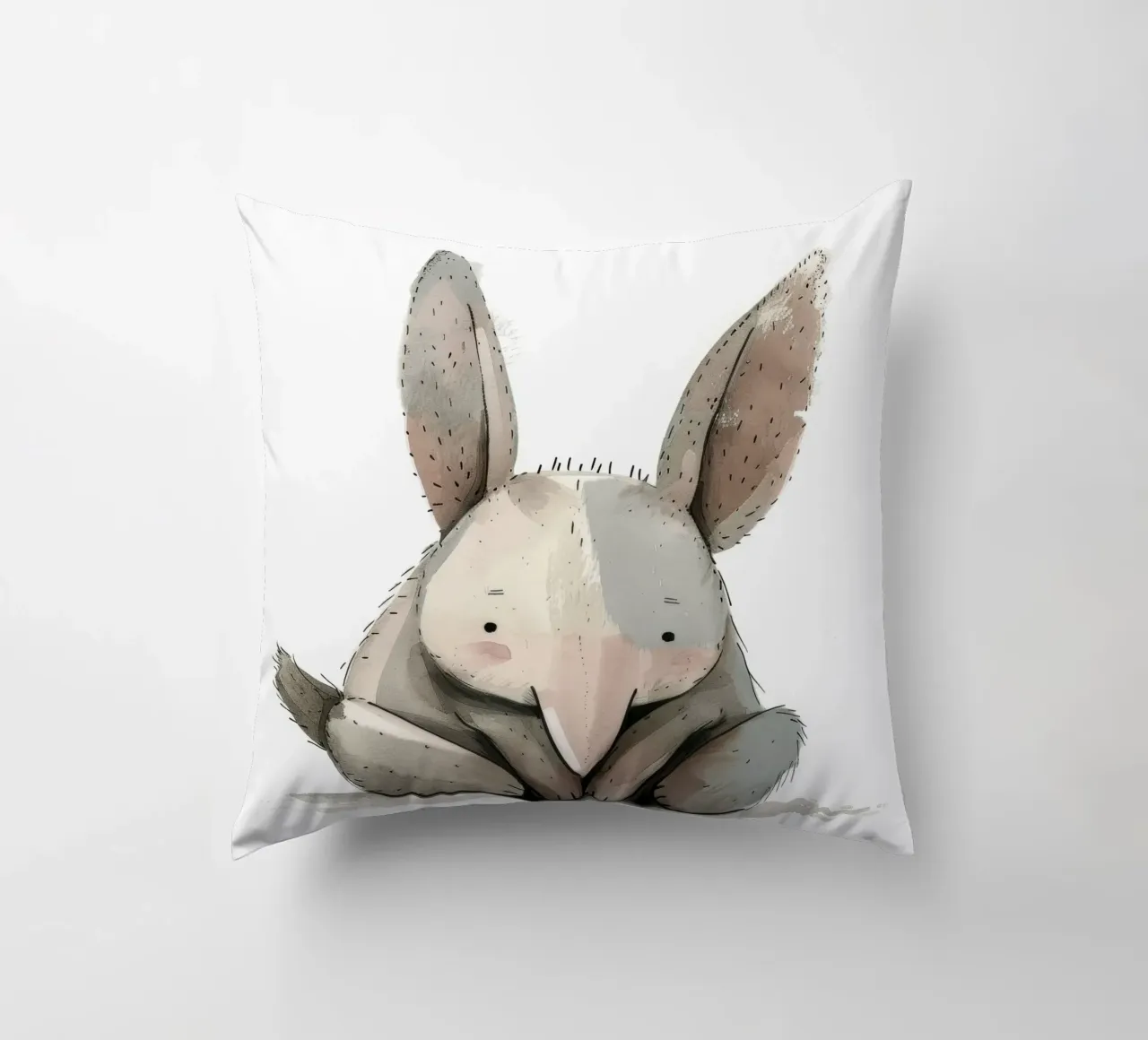 Illustrazione stilizzata di un coniglio seduto cuscino da DesignDoodle