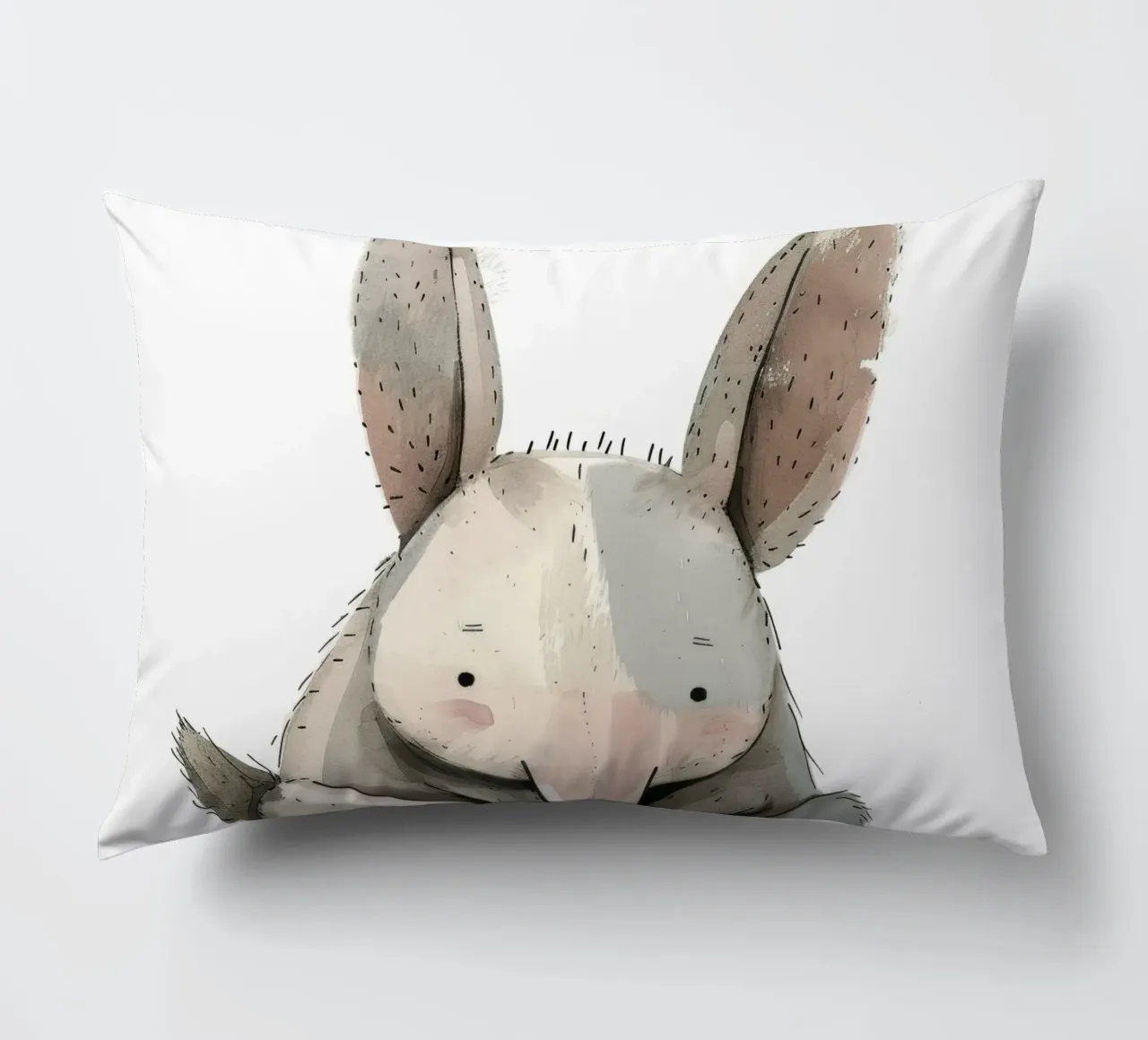 Illustrazione stilizzata di un coniglio seduto cuscino da DesignDoodle