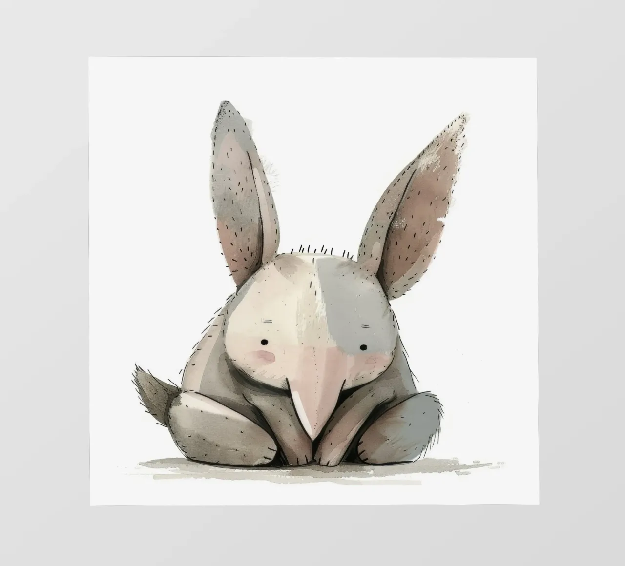 Illustrazione stilizzata di un coniglio seduto telo in pvc da DesignDoodle