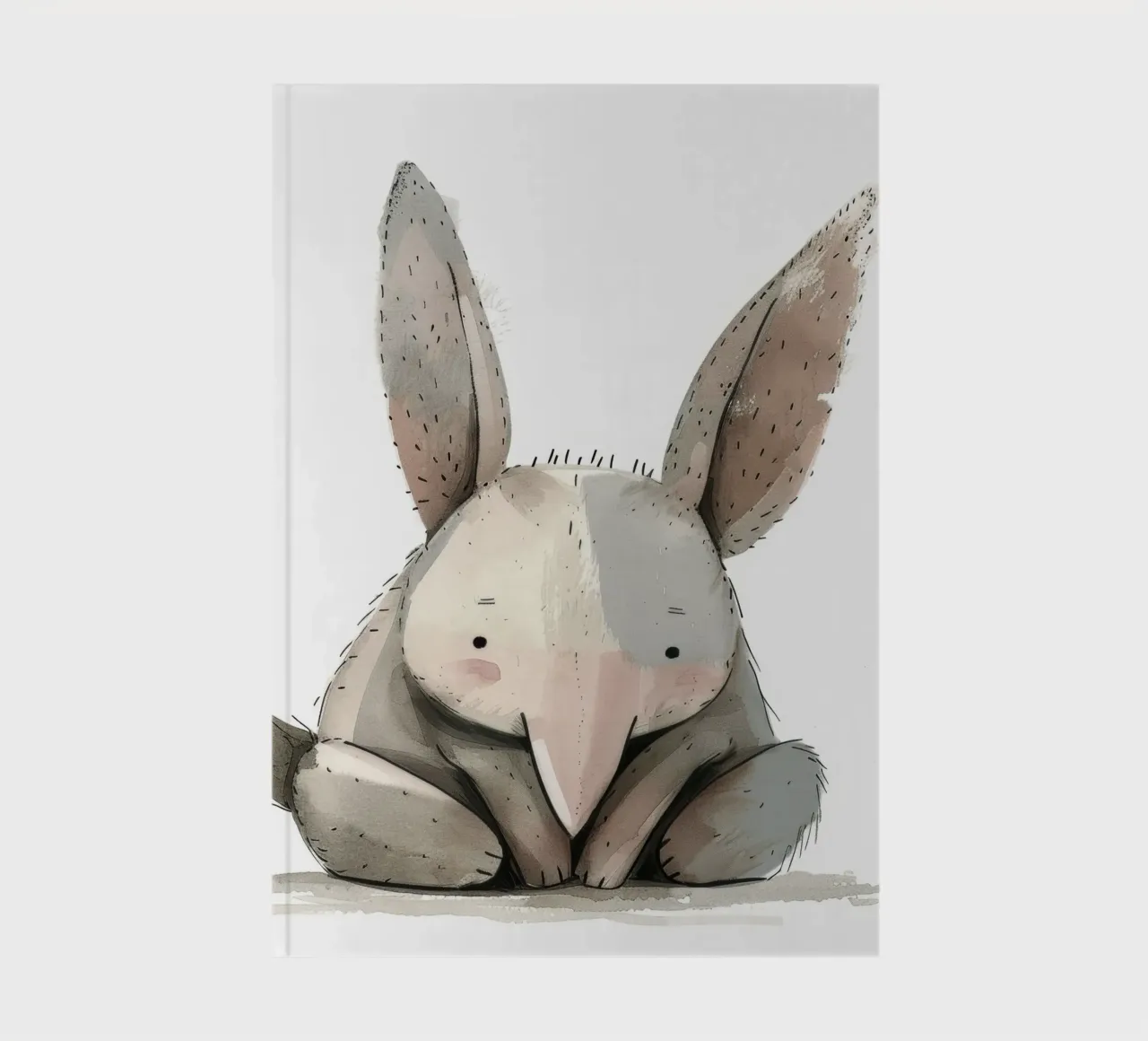 Stylized Illustration of a Seated Rabbit notebook by DesignDoodle