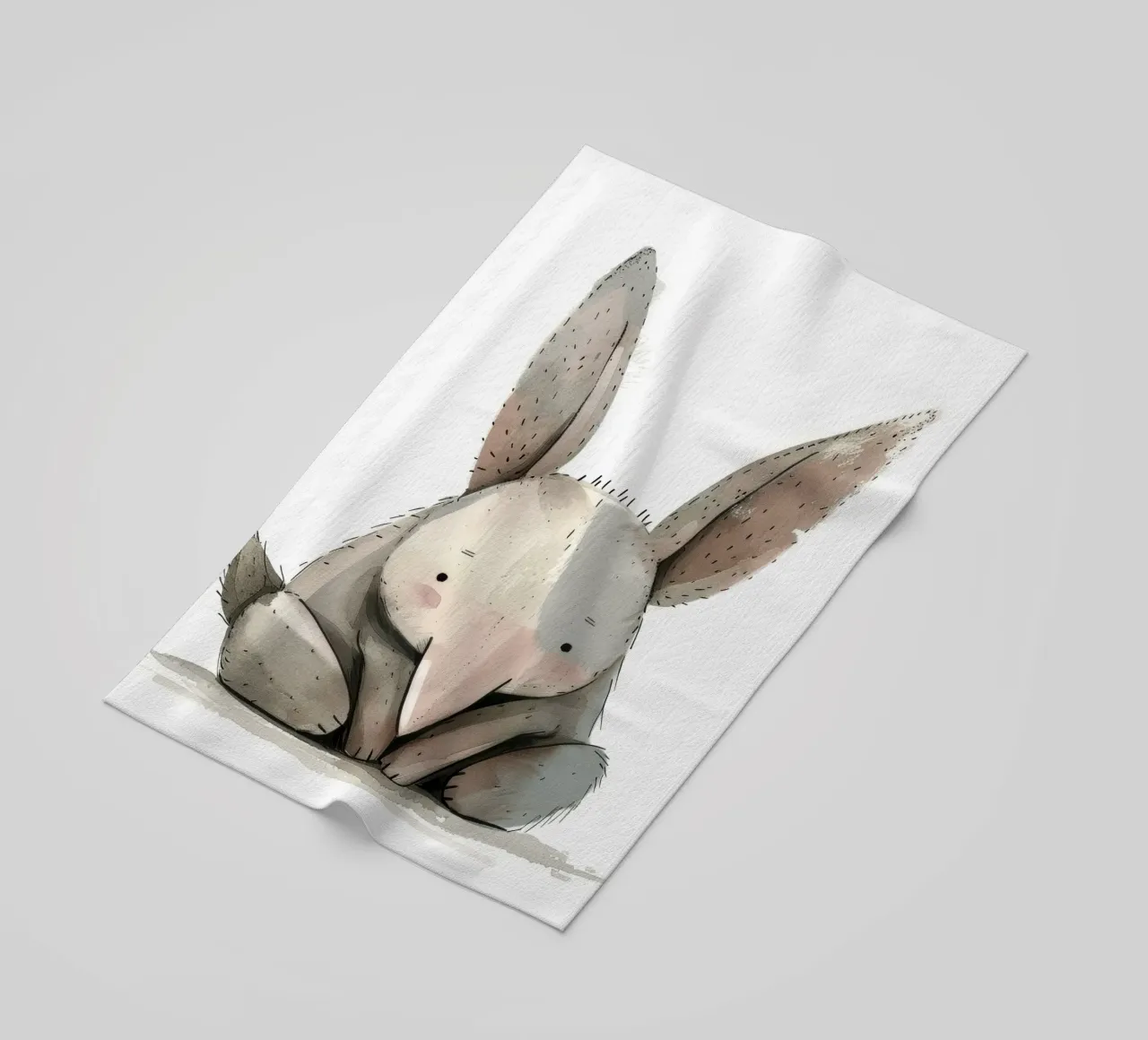 Illustrazione stilizzata di un coniglio seduto telo mare da DesignDoodle