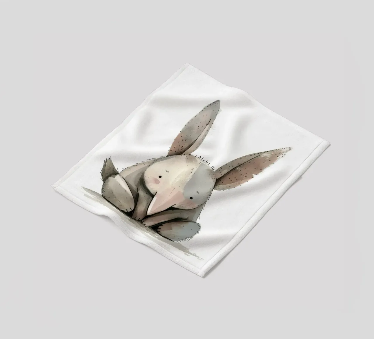 Illustrazione stilizzata di un coniglio seduto coperta in pile da DesignDoodle