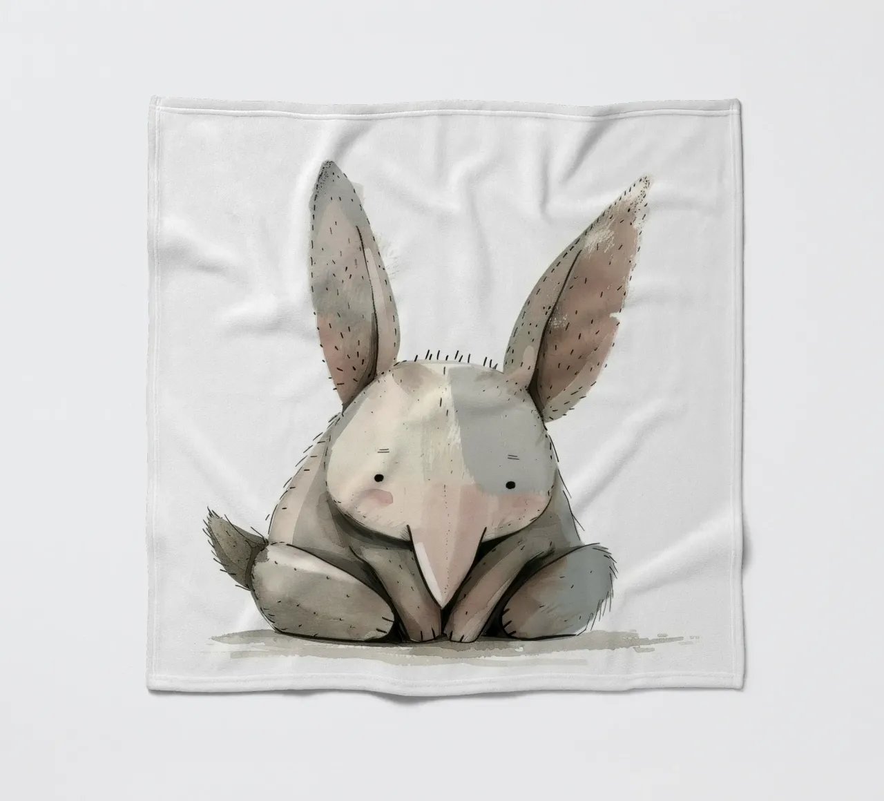 Illustrazione stilizzata di un coniglio seduto coperta in pile da DesignDoodle