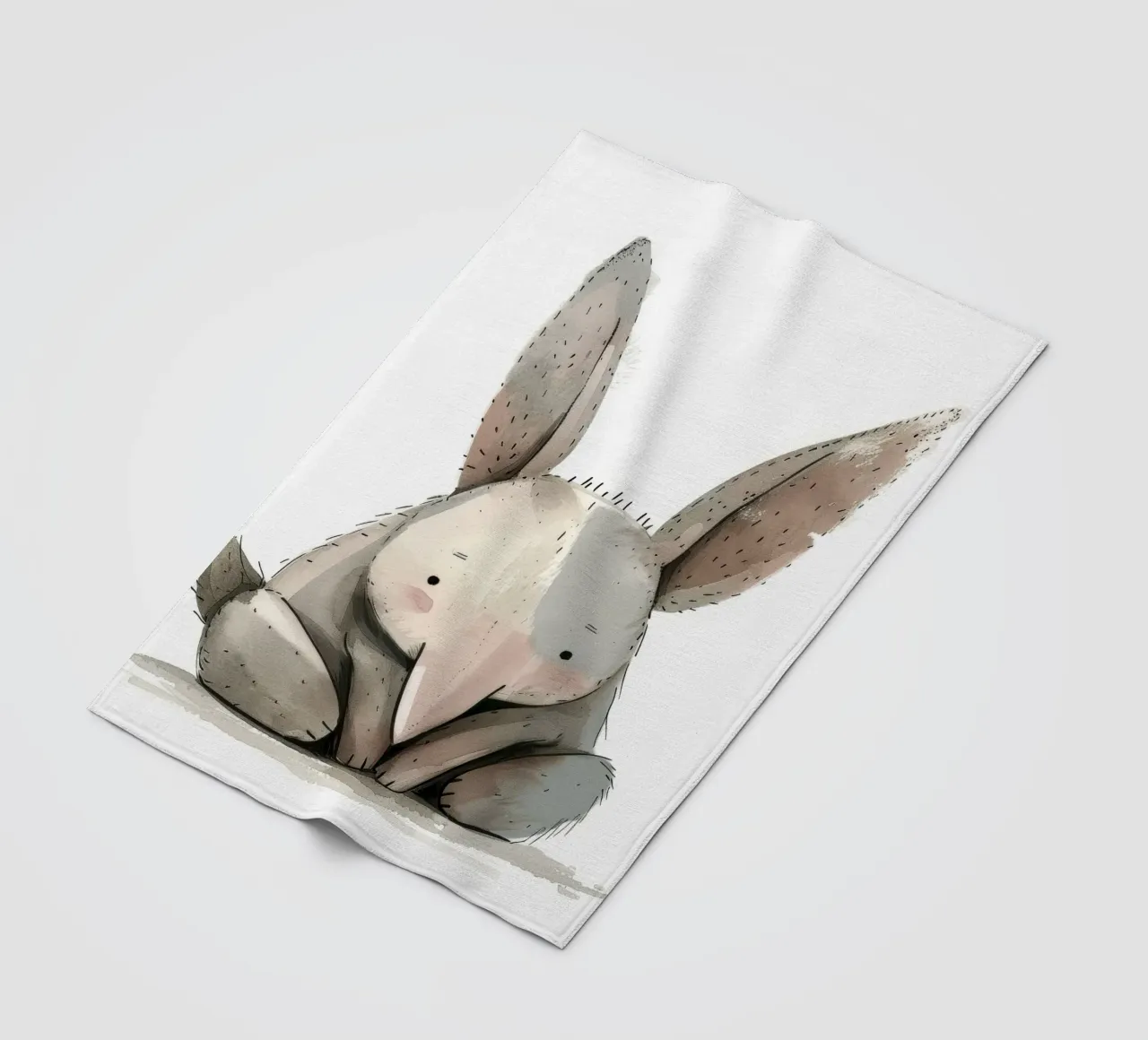 Illustrazione stilizzata di un coniglio seduto coperta in pile da DesignDoodle