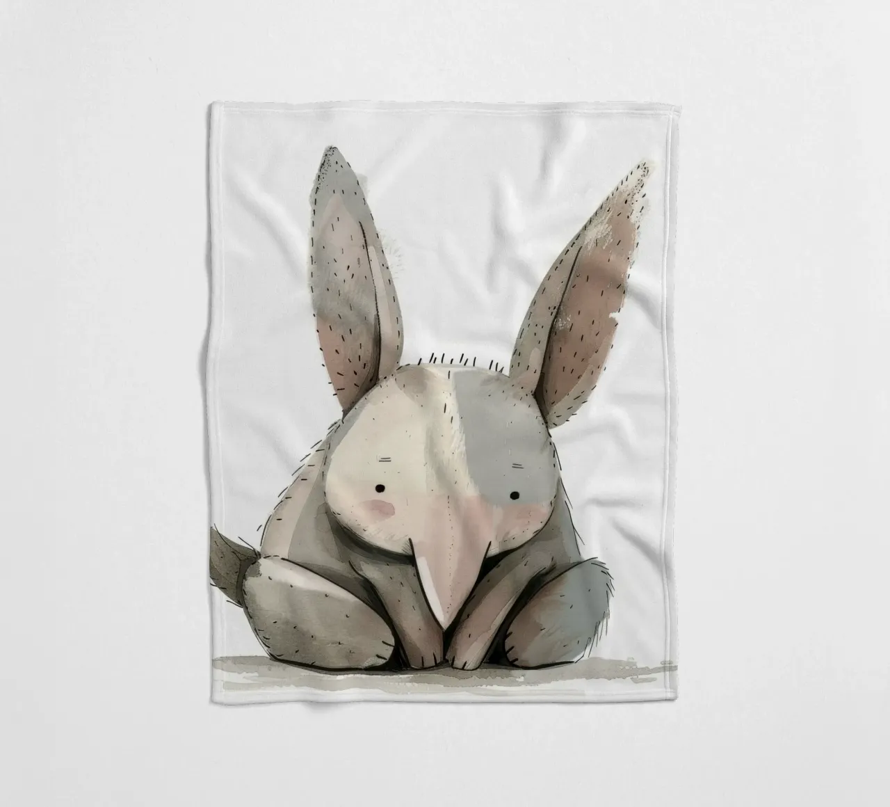Illustrazione stilizzata di un coniglio seduto coperta in pile da DesignDoodle