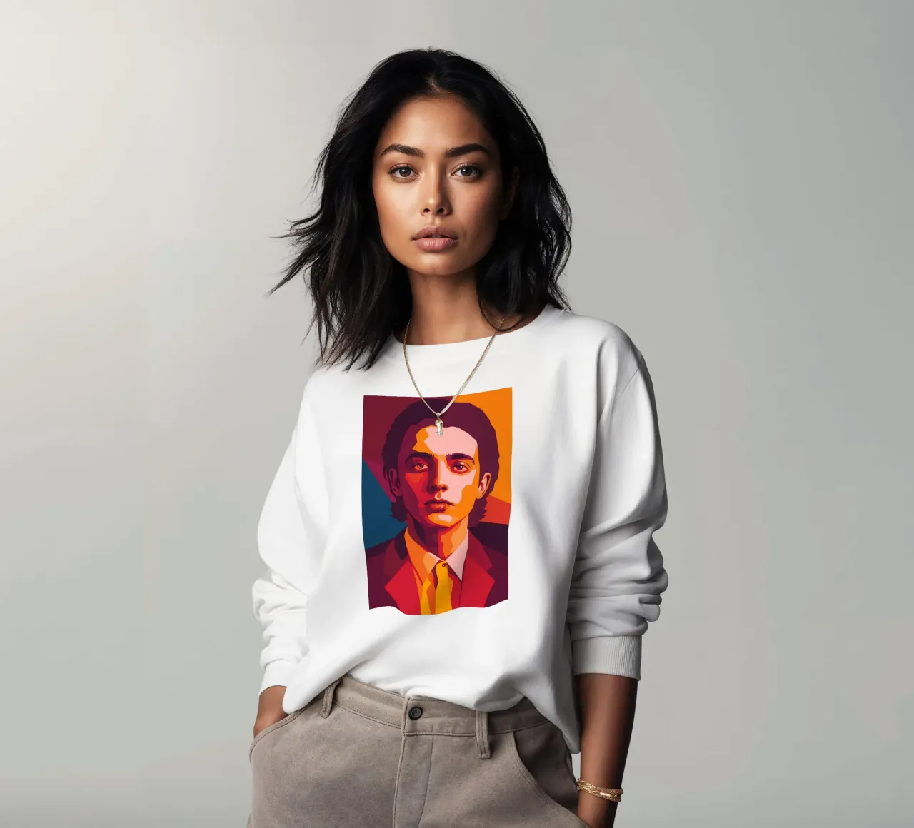 timothee chalamet retro pop art wpap felpa da aiswa