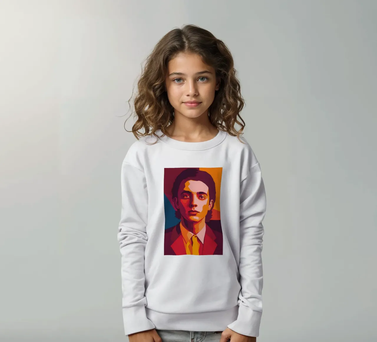 timothee chalamet retro pop art wpap felpa bambino da aiswa
