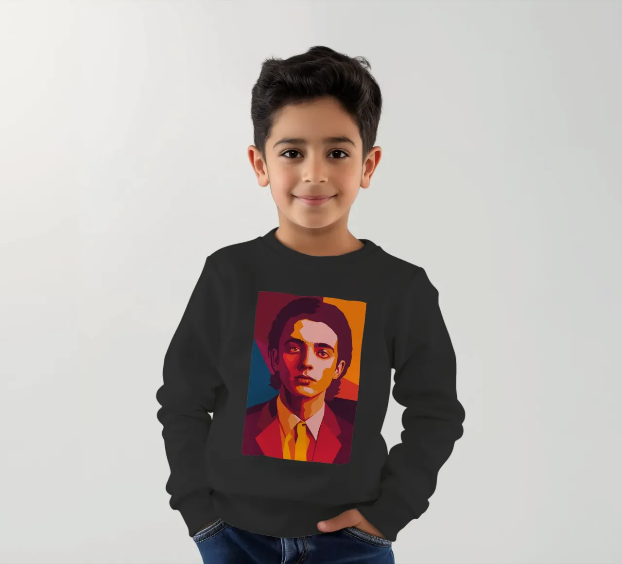 timothee chalamet retro pop art wpap felpa bambino da aiswa