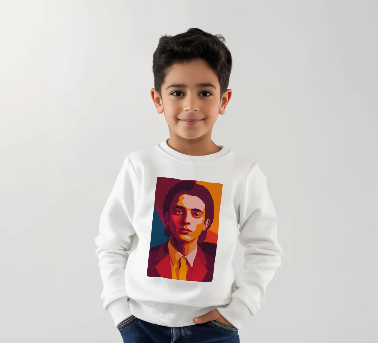 timothee chalamet retro pop art wpap sudadera para niño de aiswa
