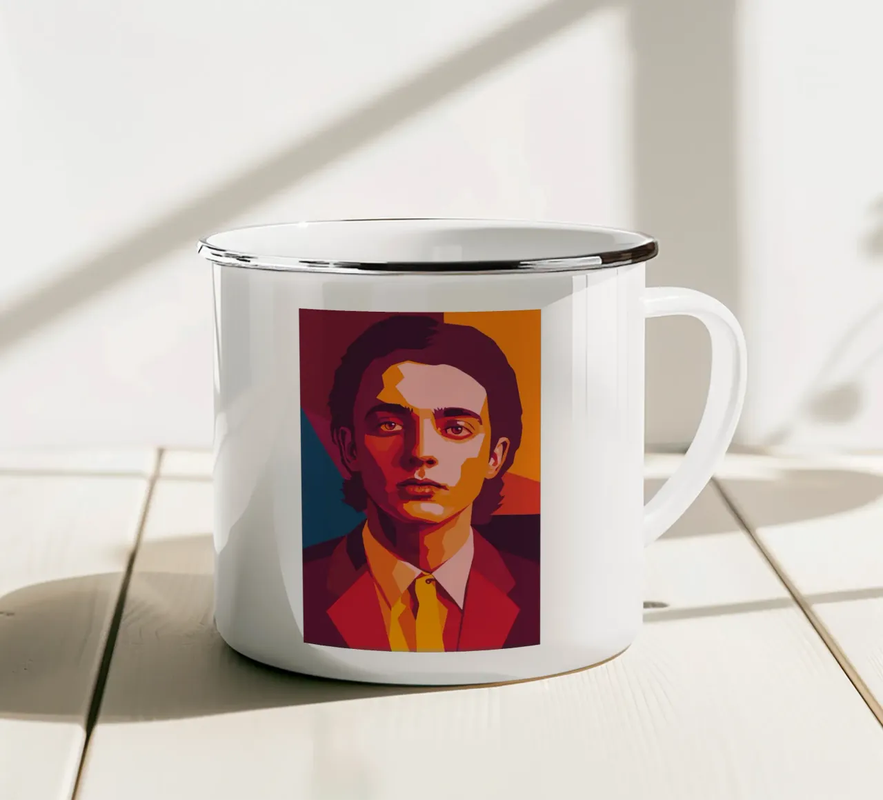 timothee chalamet retro pop kunst wpap Emaille Tasse von aiswa