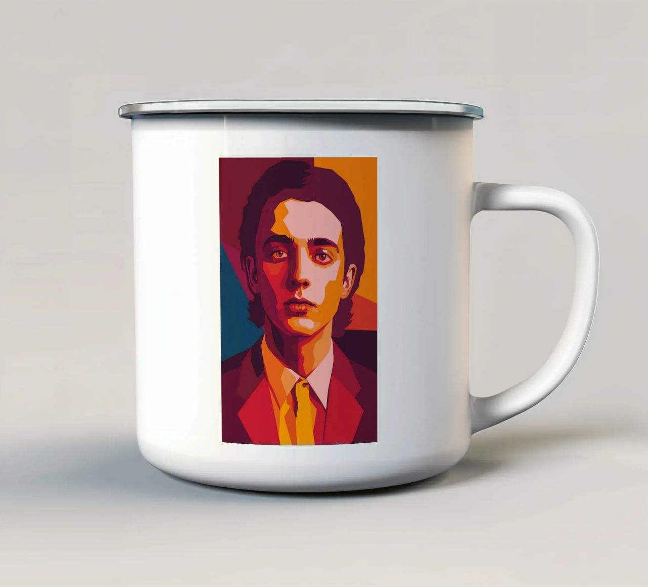 timothee chalamet retro pop art wpap tazza in smalto da aiswa