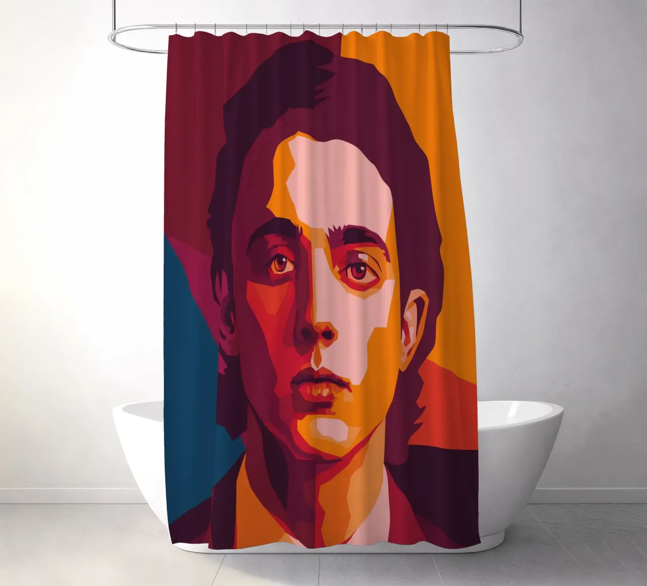 timothee chalamet retro pop art wpap tenda da doccia da aiswa
