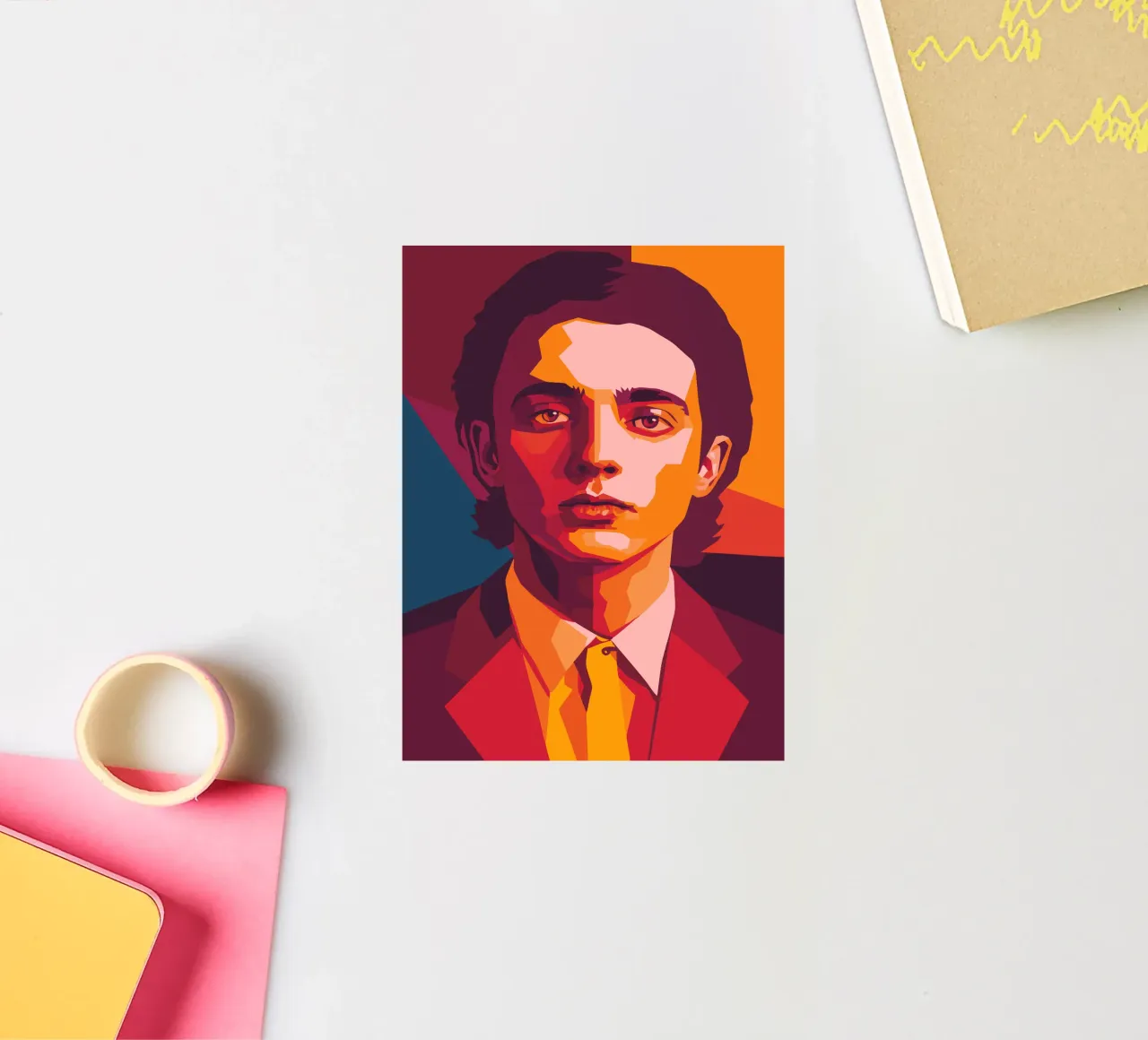 timothee chalamet retro pop art wpap adesivo da aiswa