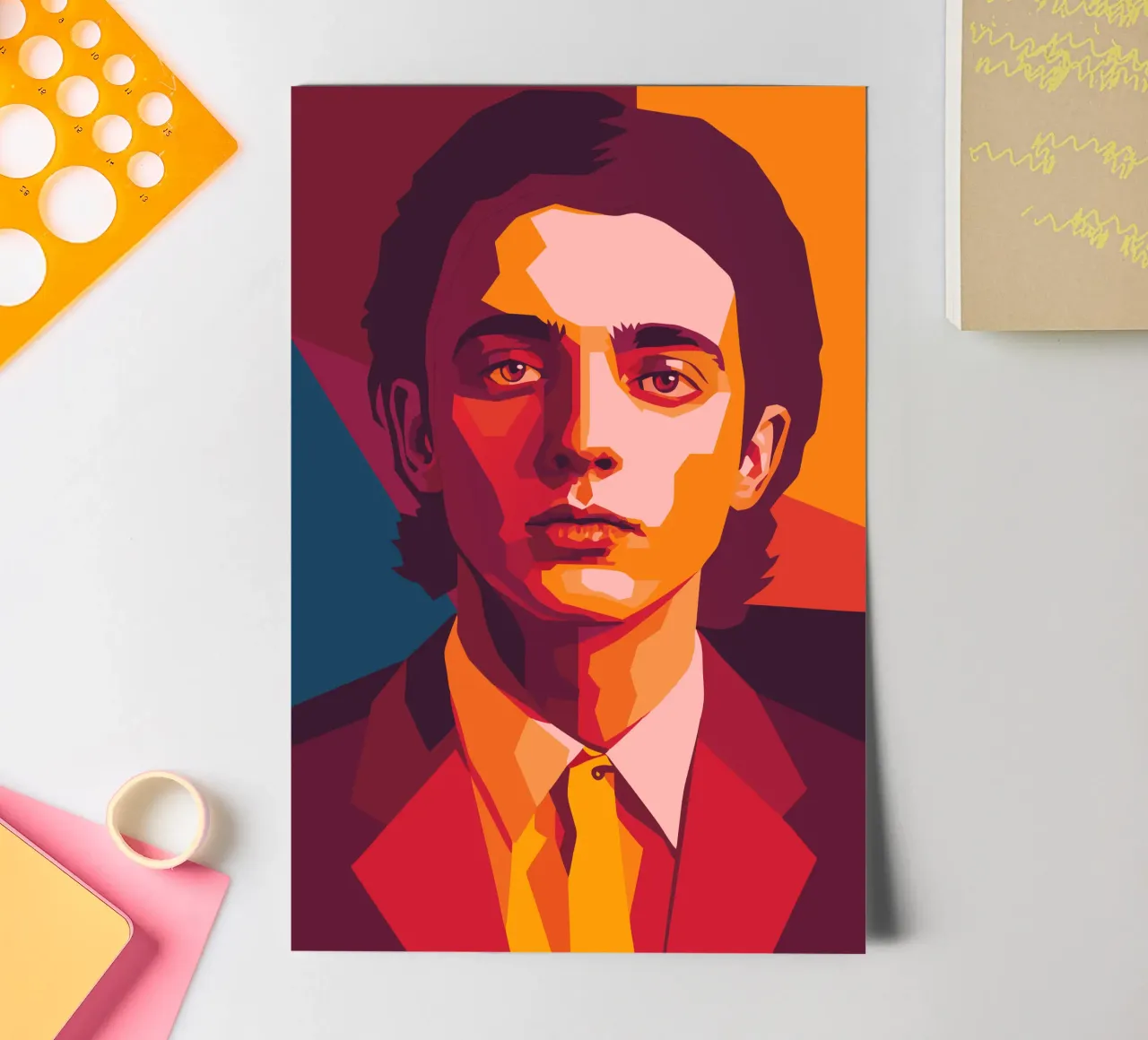 timothee chalamet retro pop art wpap foglio adesivo da aiswa