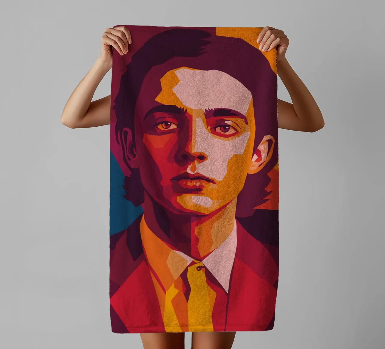 timothee chalamet retro pop art wpap asciugamano da bagno da aiswa