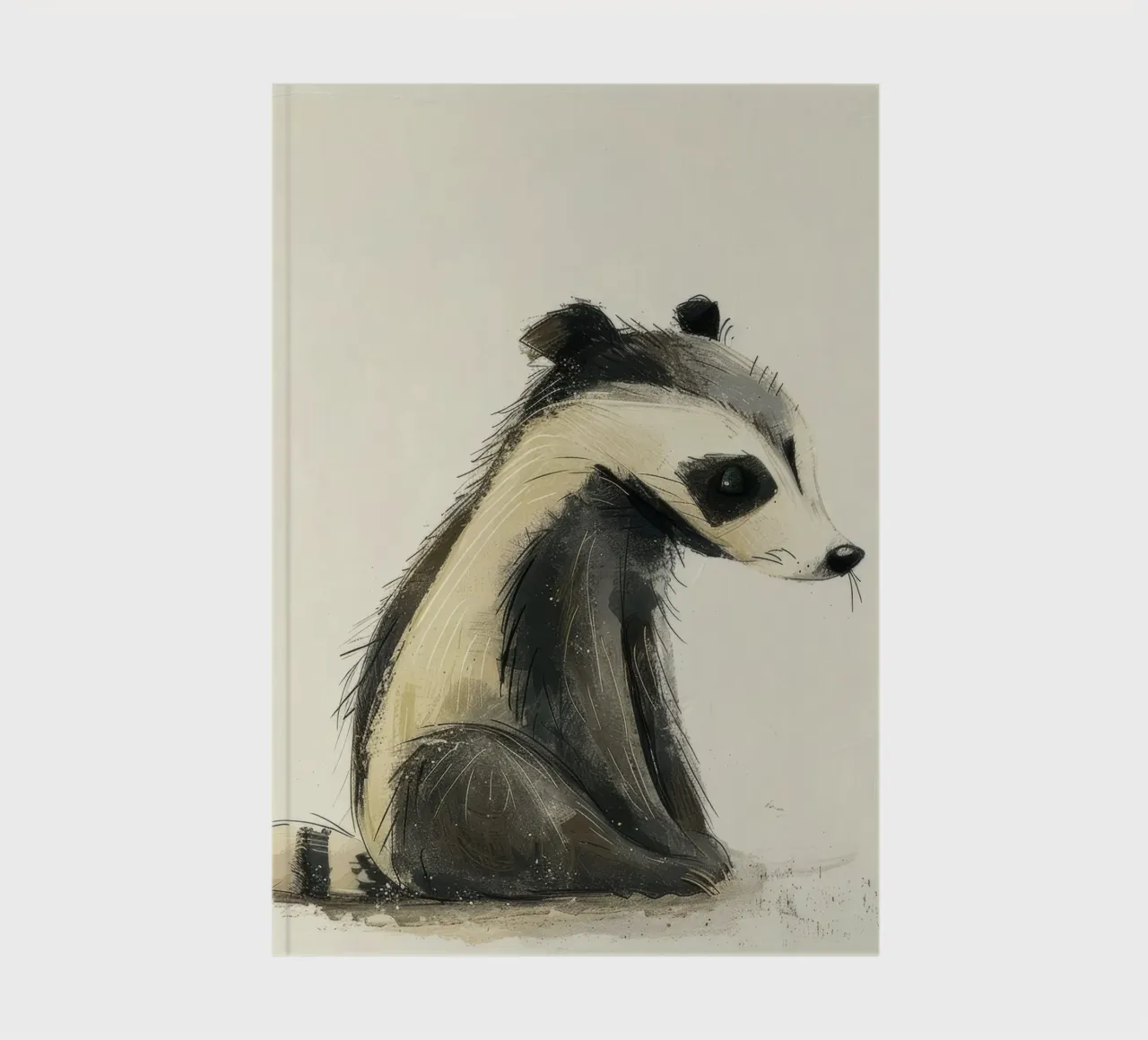 Stylized Illustration of a Sitting Badger notebook by DesignDoodle