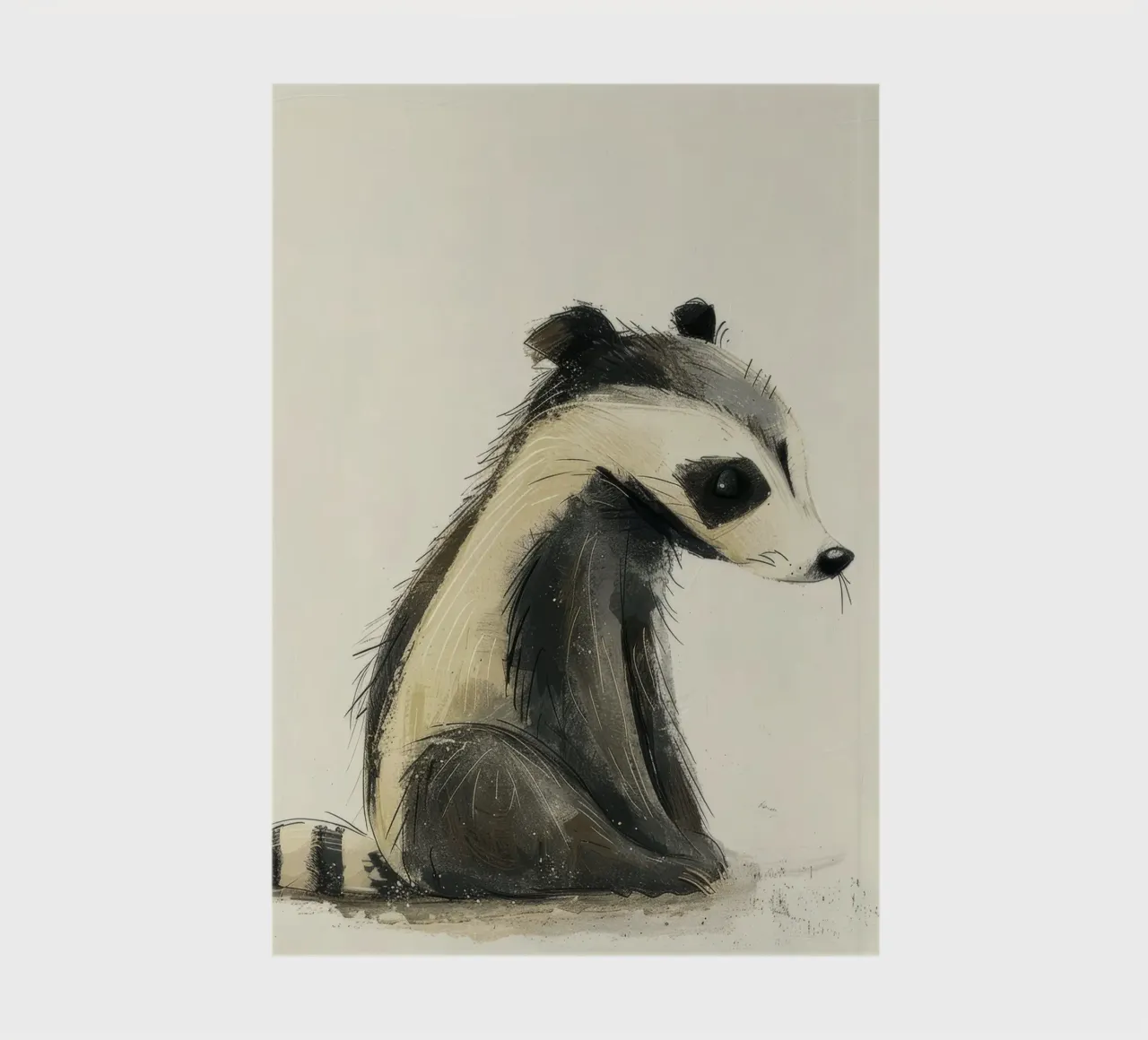 Stylized Illustration of a Sitting Badger notebook by DesignDoodle