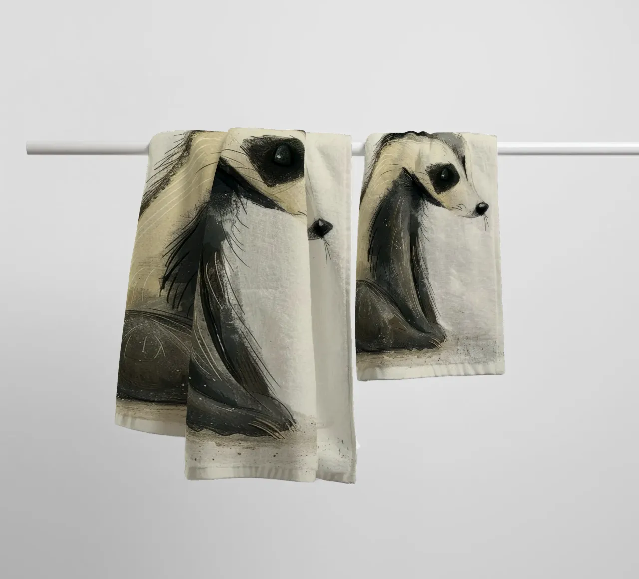 Illustrazione stilizzata di un tasso seduto asciugamano da bagno da DesignDoodle
