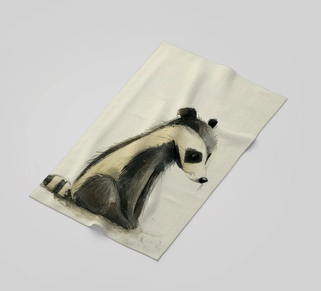 Illustrazione stilizzata di un tasso seduto telo mare da DesignDoodle