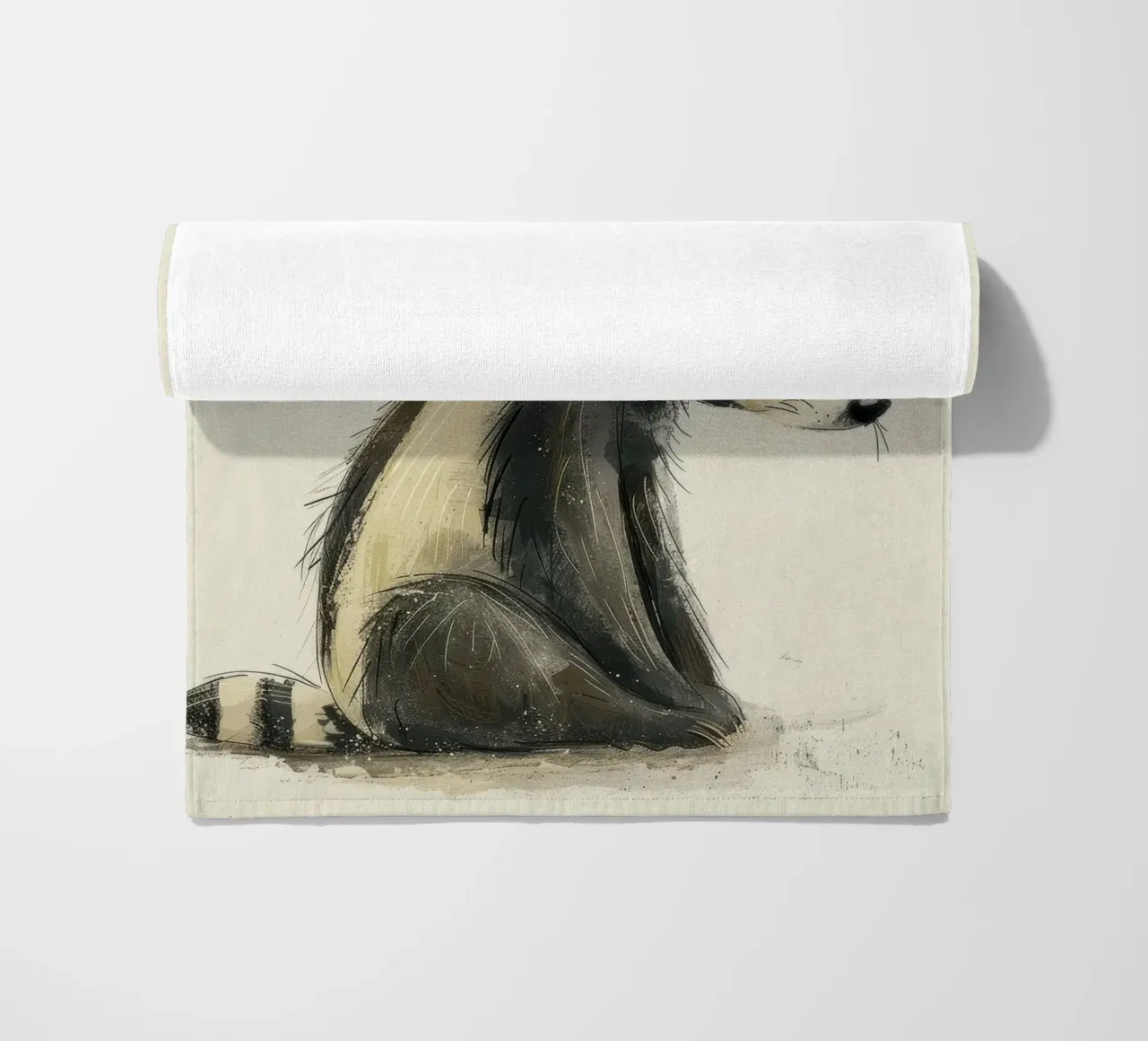 Illustrazione stilizzata di un tasso seduto telo mare da DesignDoodle