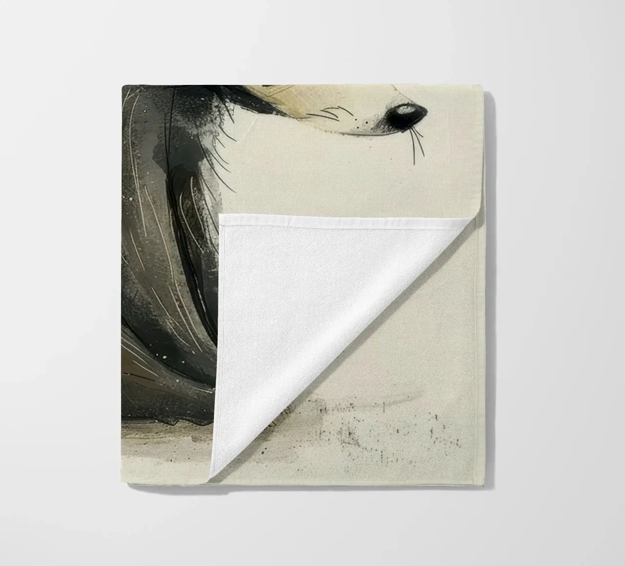 Illustrazione stilizzata di un tasso seduto telo mare da DesignDoodle