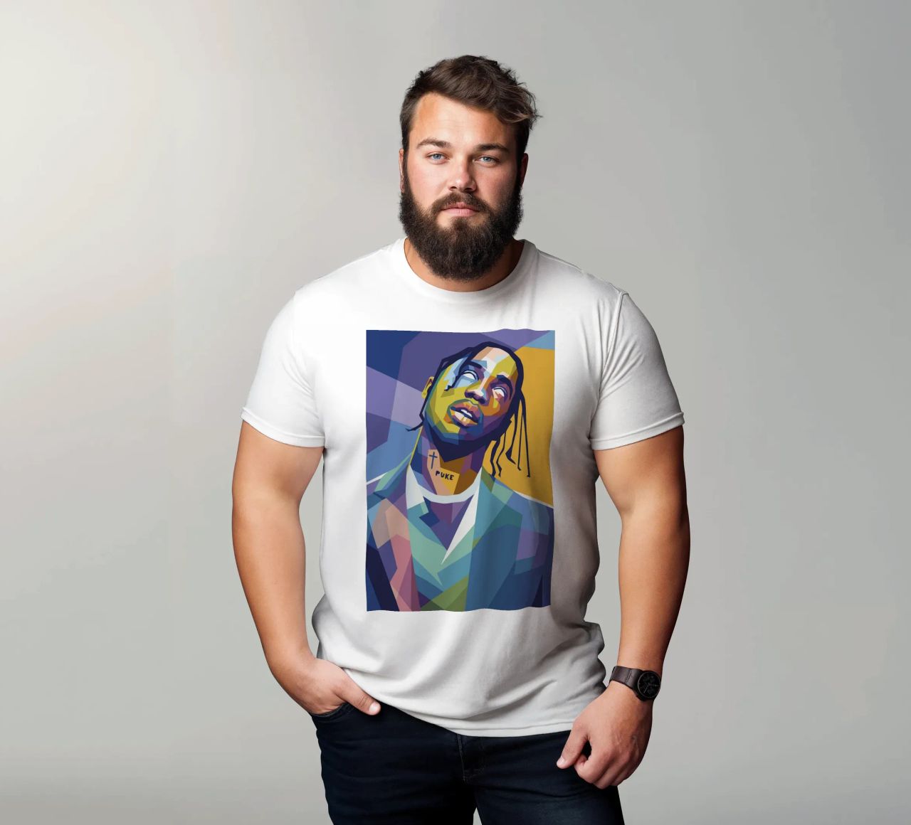 travis retro pop art wpap t-shirt da aiswa