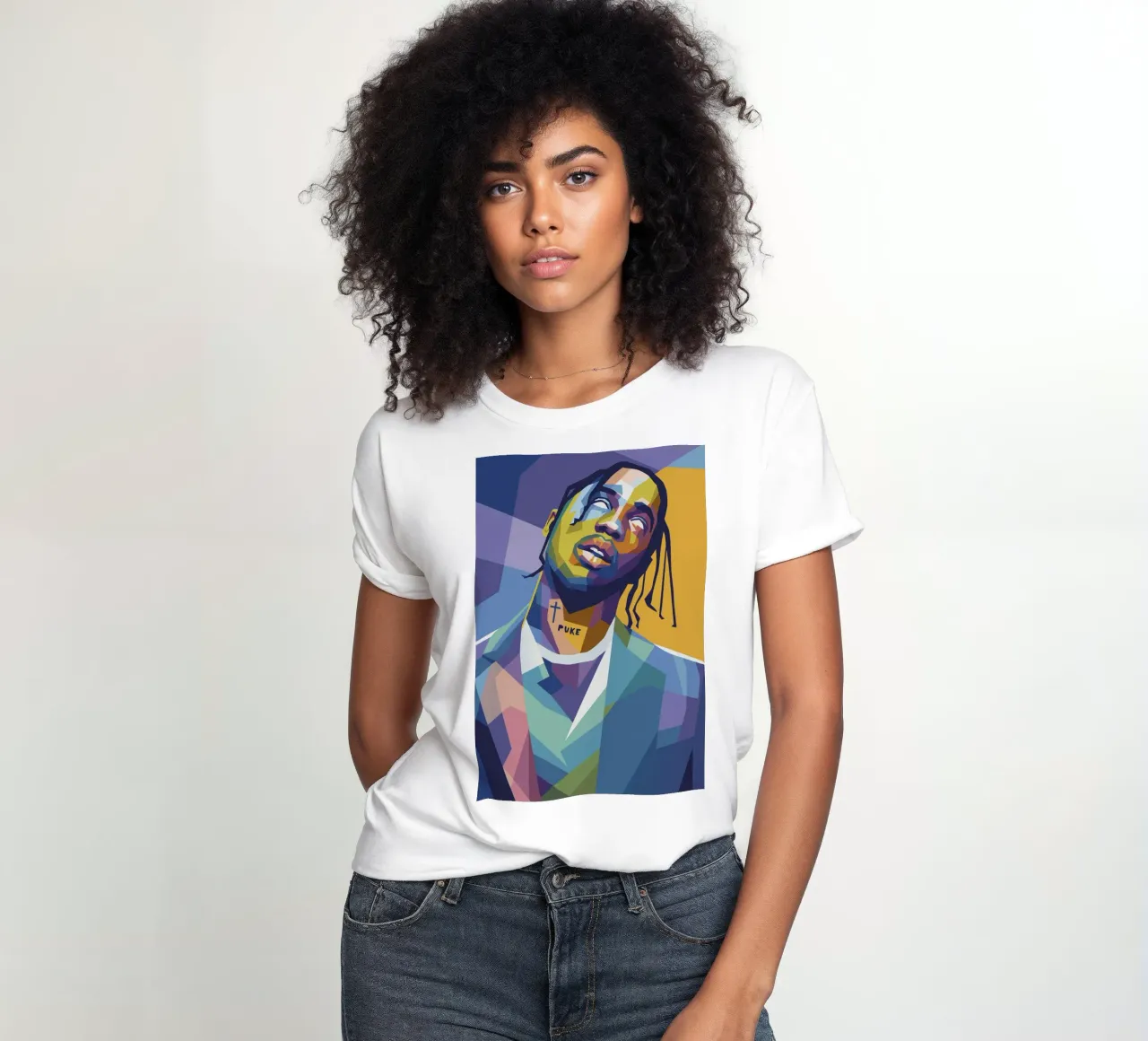 travis retro pop art wpap t-shirt da donna da aiswa